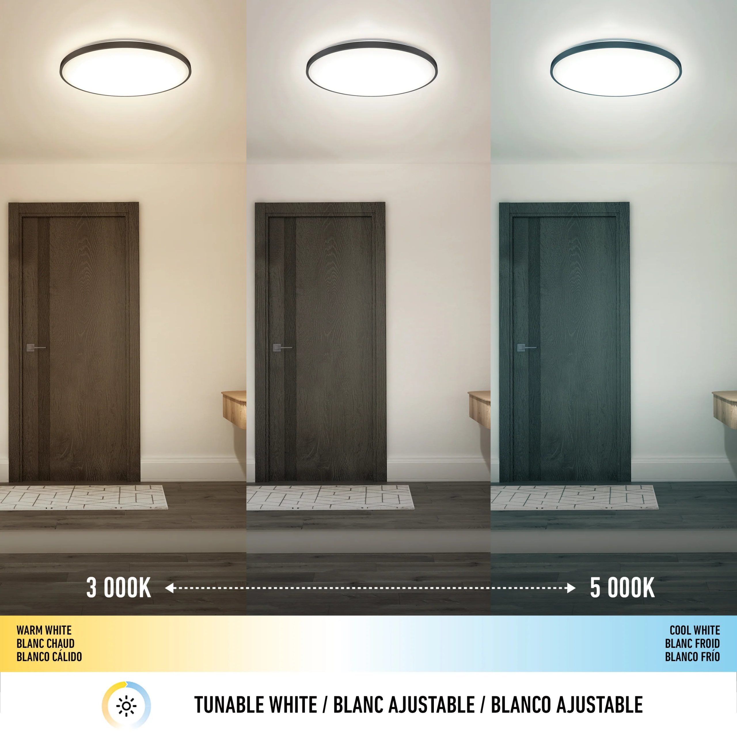 Artika Europa 21 in. (54 cm) Modern LED Flush Mount Ceiling Light - with remote - Image 8