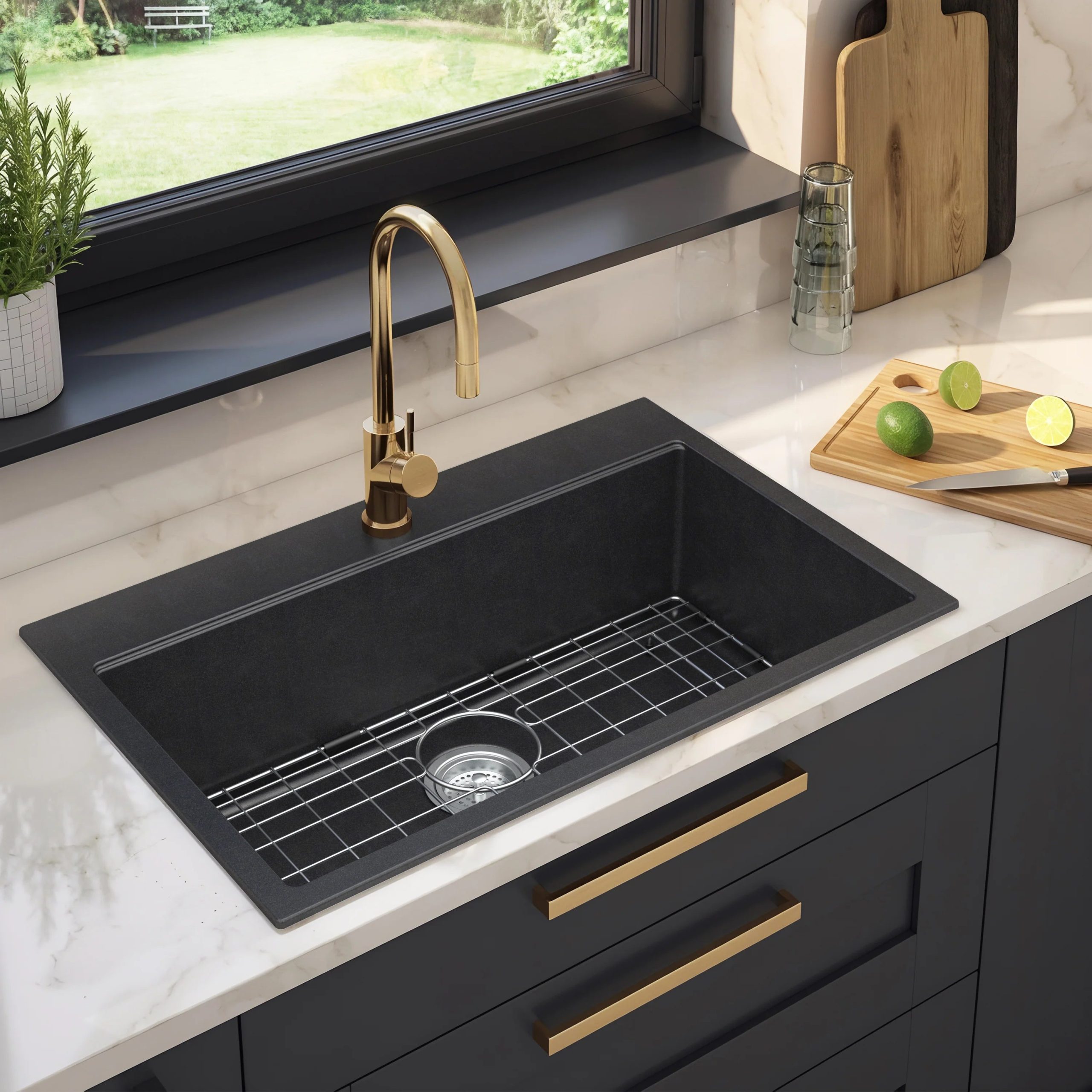 Artika Baycrest 33 in. (84 cm) Single Bowl Kitchen Sink Black - Image 2