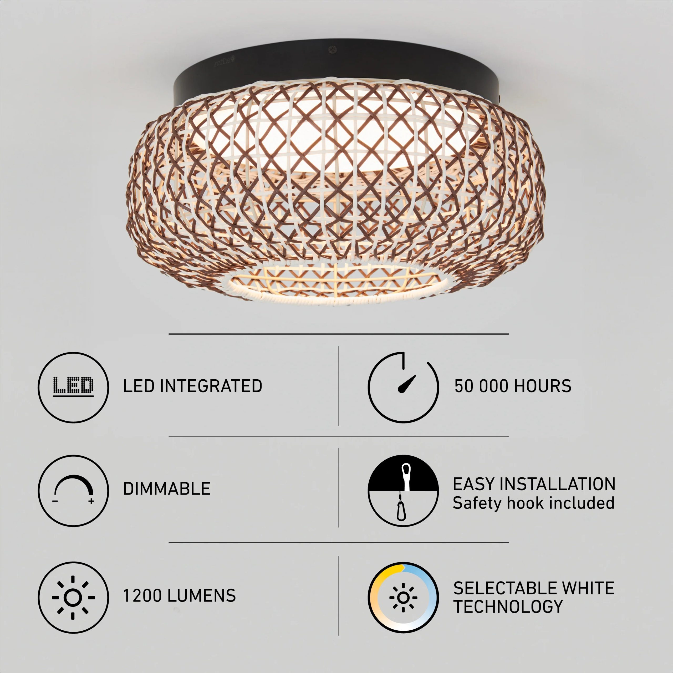 Artika Benson 15 in. (39 cm) Modern LED Flush Mount Ceiling Light 5 CCT - Image 15