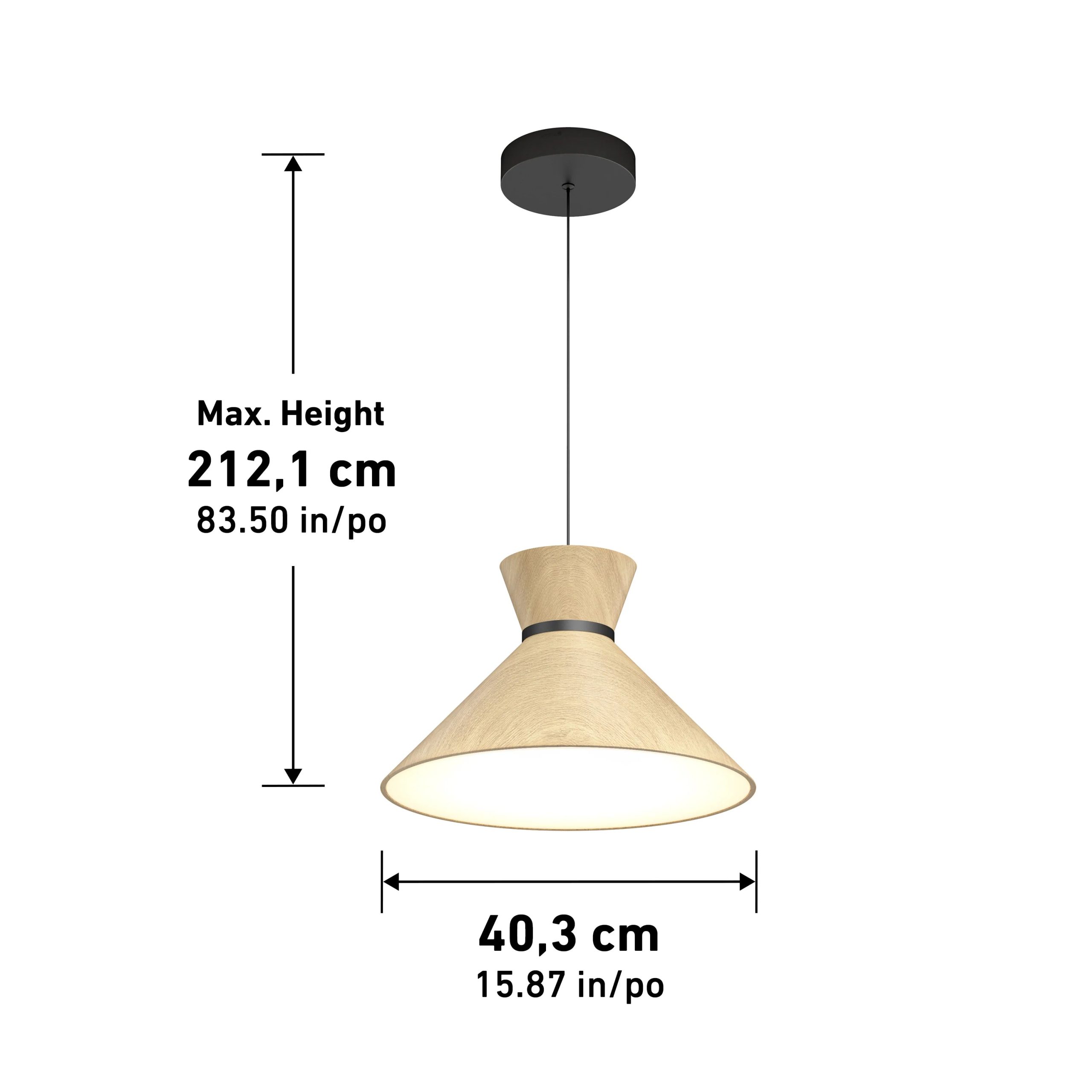 Artika Inoa LED pendant light 5 CCT black and wood - Image 11