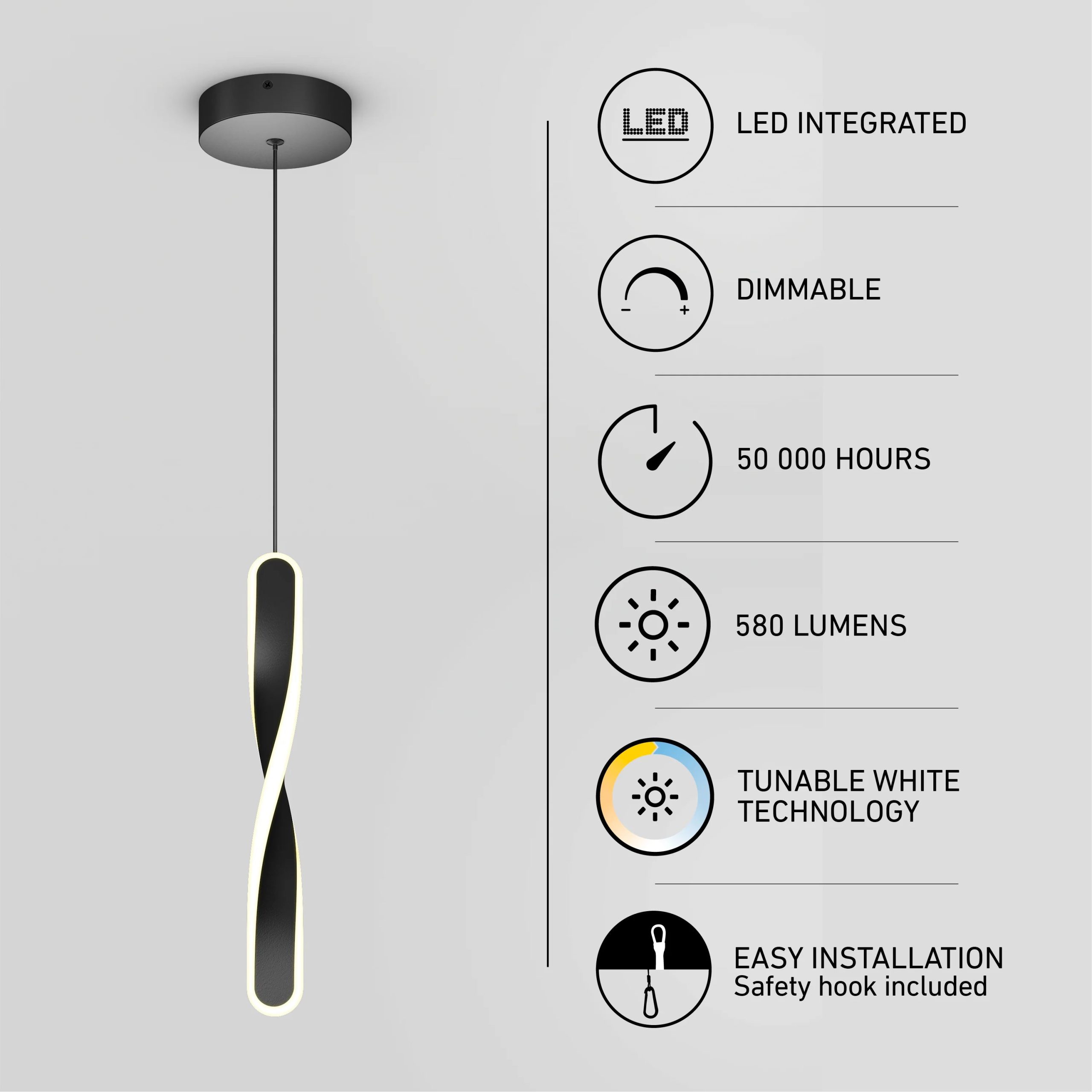 Artika Finley moderns LED pendant light 5 CCT - Image 9