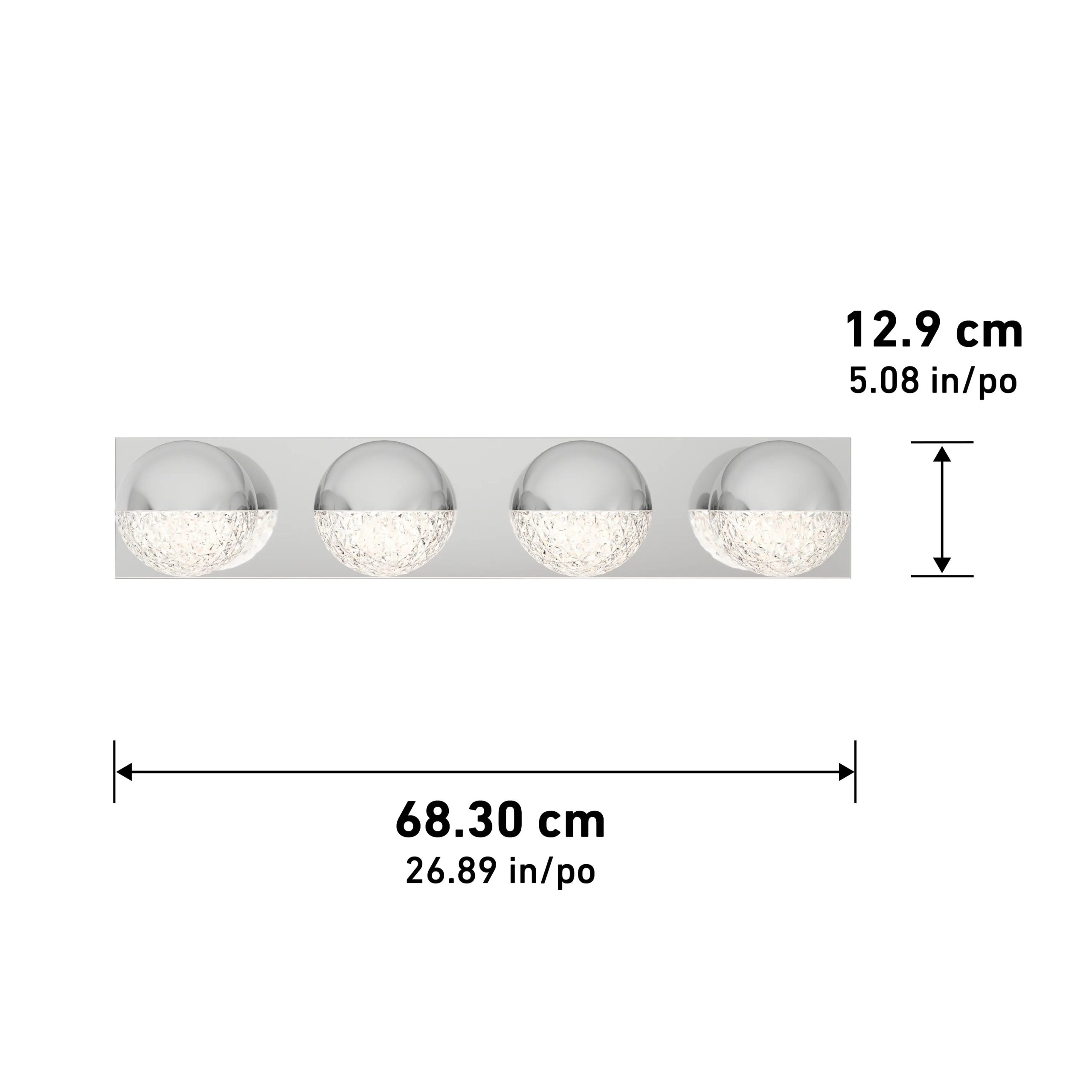 Artika Carat 27-in (68 cm) Integrated LED Vanity Light Bar for Bathroom - Image 9