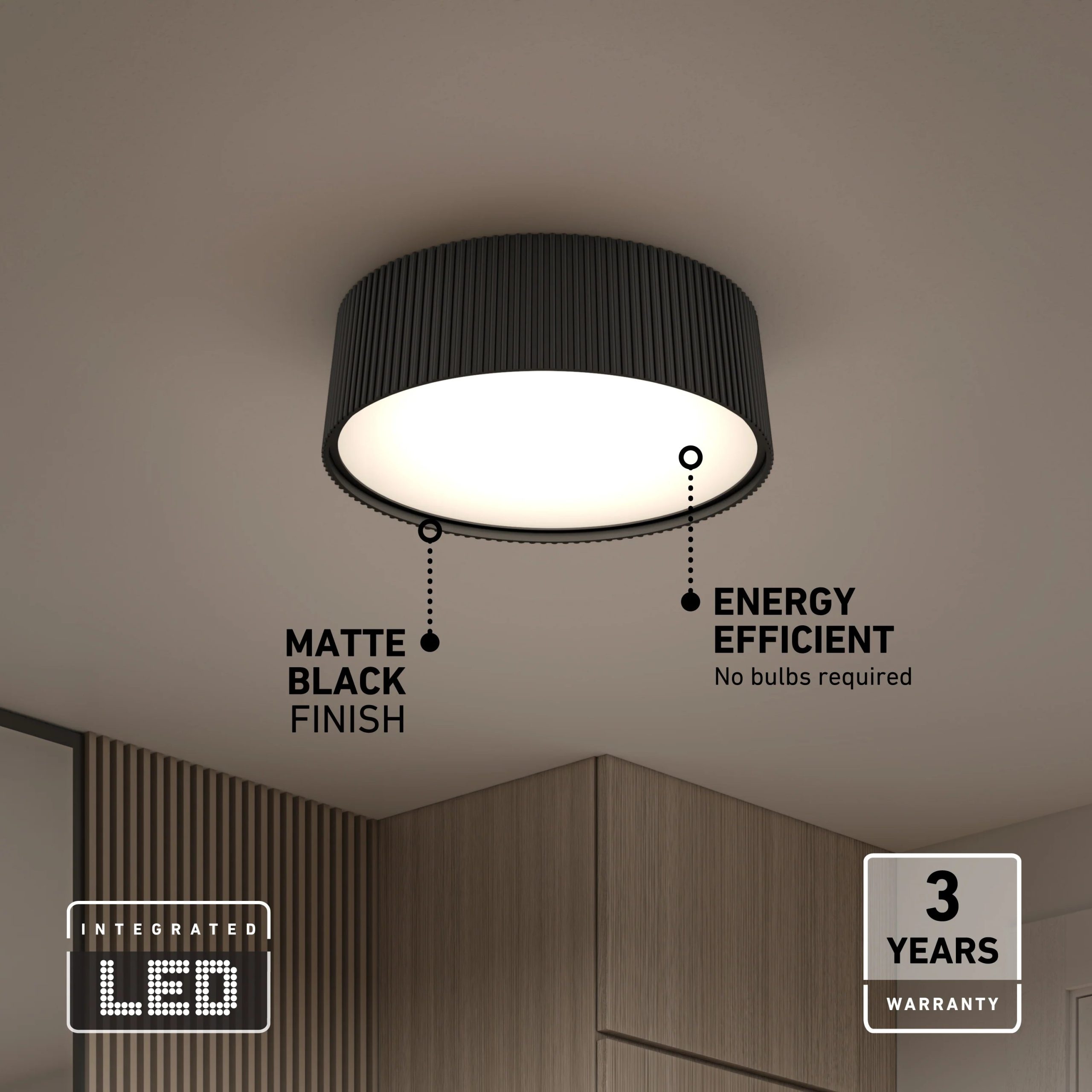 Artika Groove 13 in. (33 cm) Modern LED Flush Mount Ceiling Light 5 CCT - Image 14