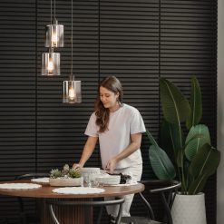 Alternative view of Artika Haze modern 3-light pendant light glass