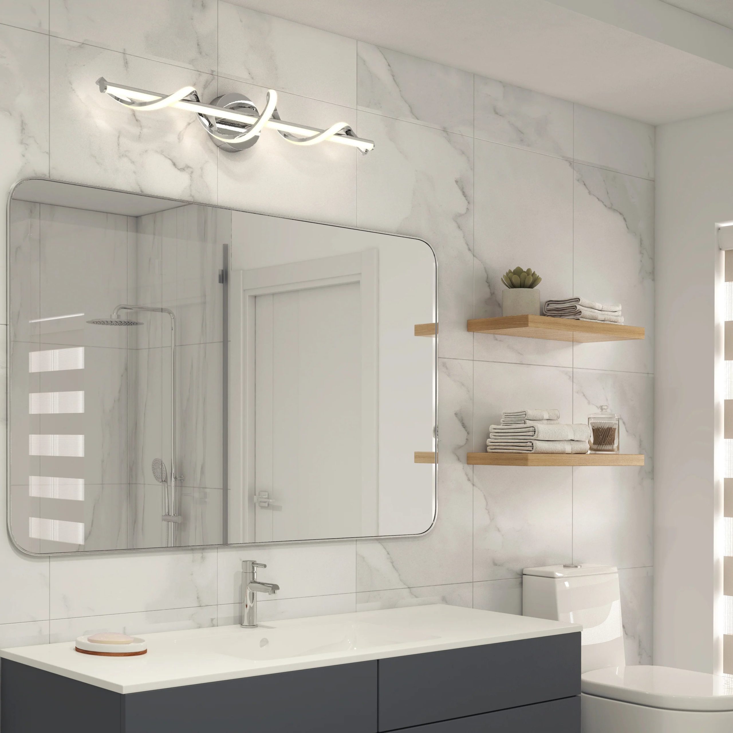 Artika Coda 27-in (69 cm) Integrated LED 5-CCT Vanity Light Bar for Bathroom - Image 2