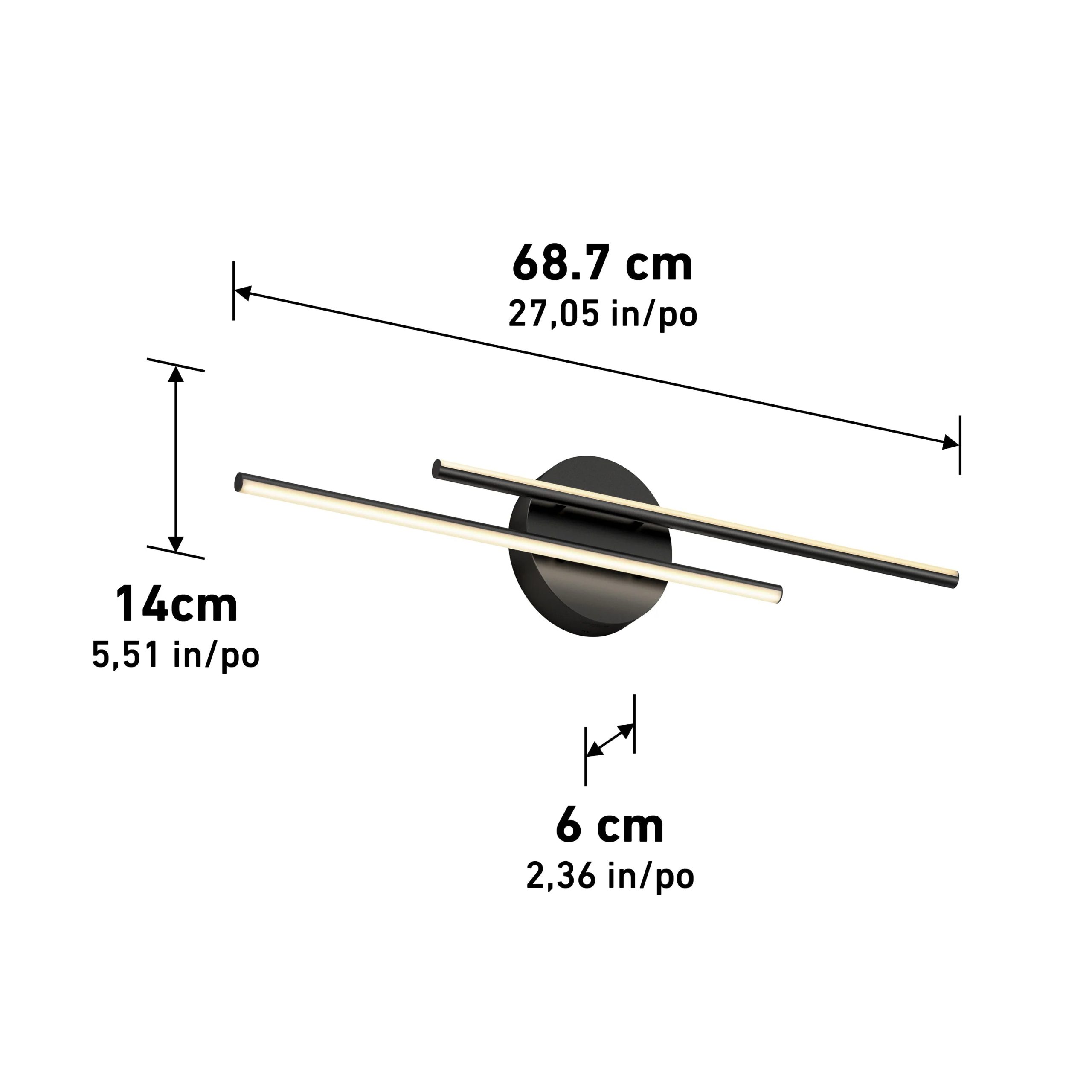 Artika Cisco 27-in (69 cm) Integrated LED 5-CCT Vanity Light Bar for Bathroom - Image 18