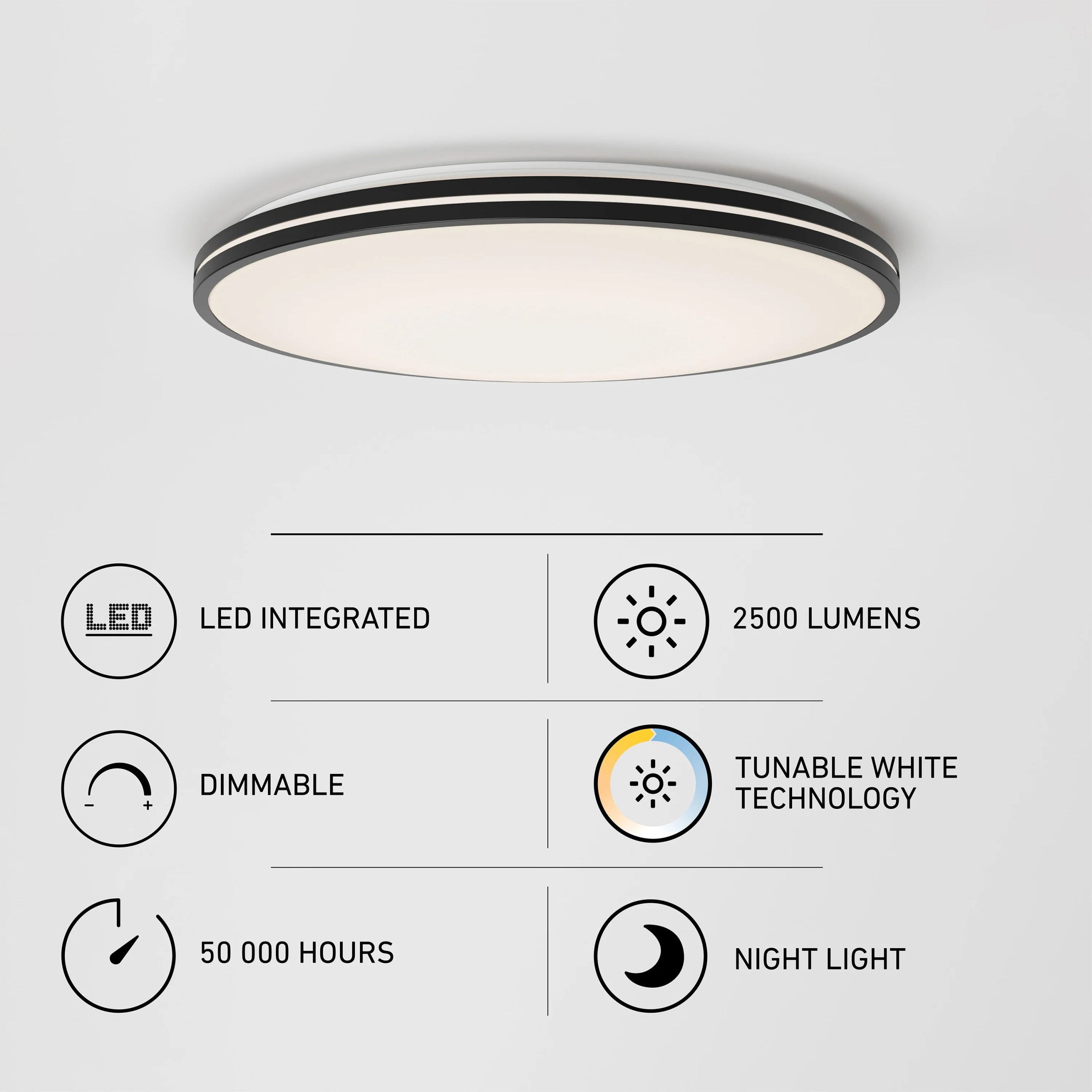 Artika Athos 21 in. (53 cm) Modern LED Flush Mount Ceiling Light - with remote - Image 11