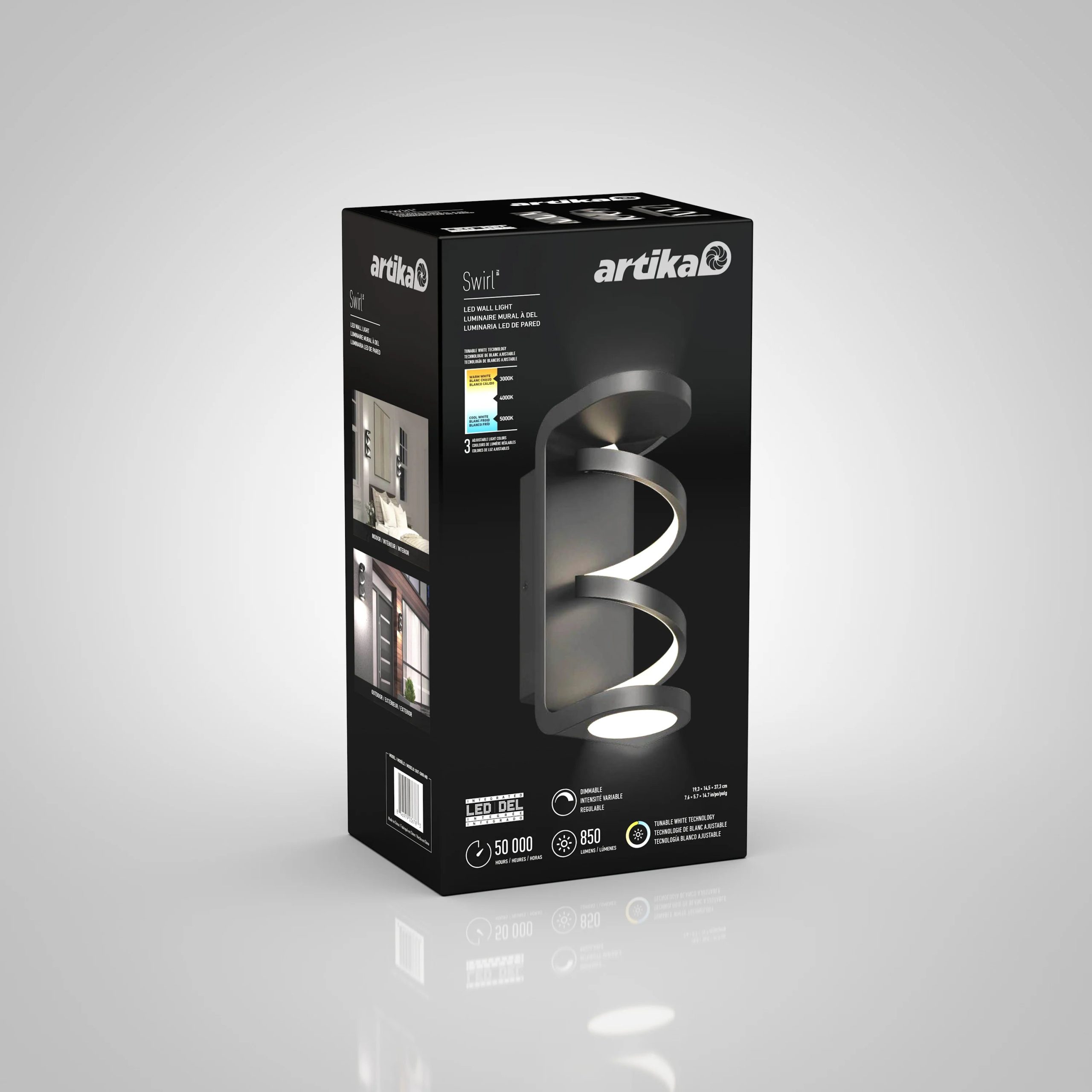 Artika Swirl indoor-outdoor LED wall light - Image 10