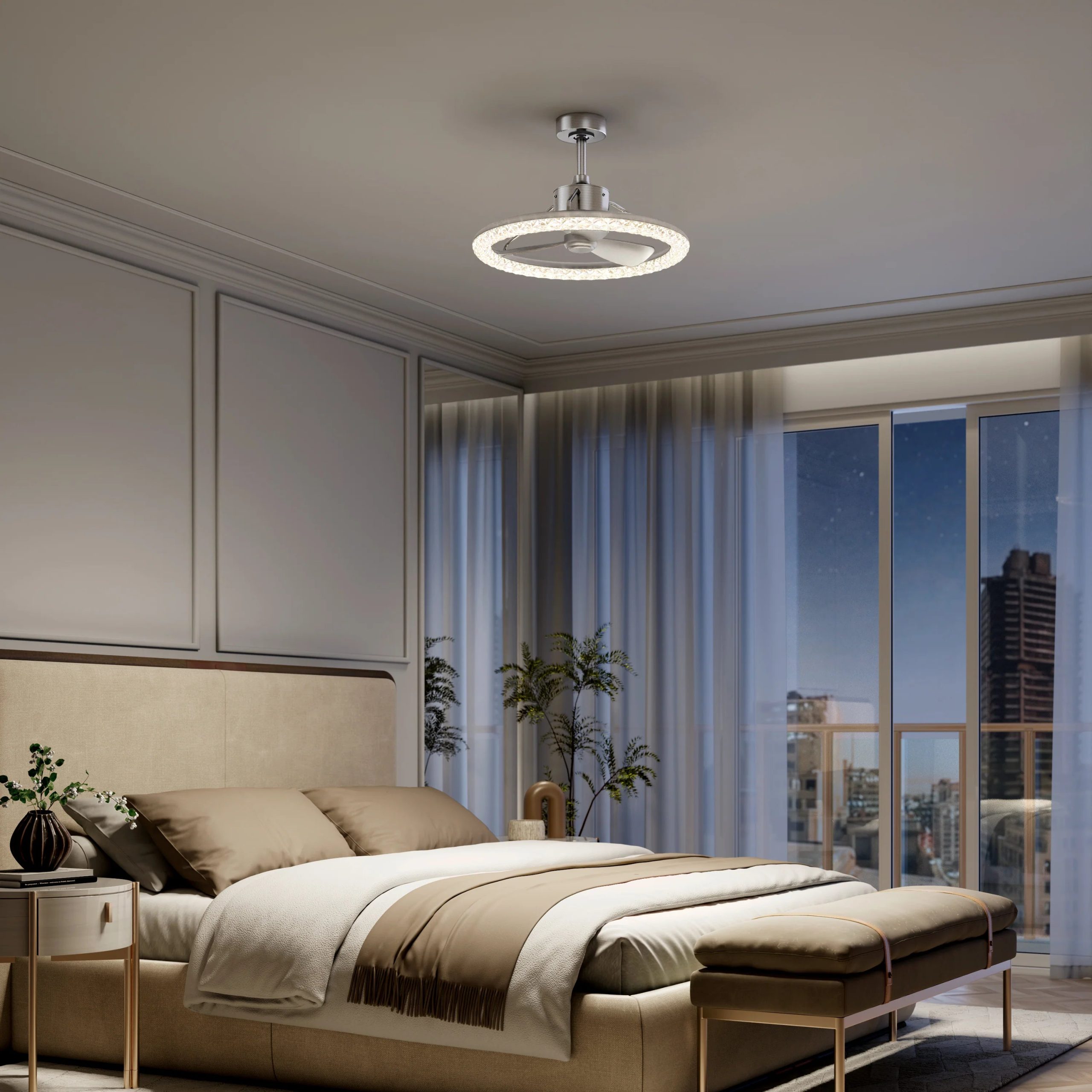 Artika Carat 23 in. (58 cm) LED modern fandelier ceiling fan with light - includes remote - Image 25