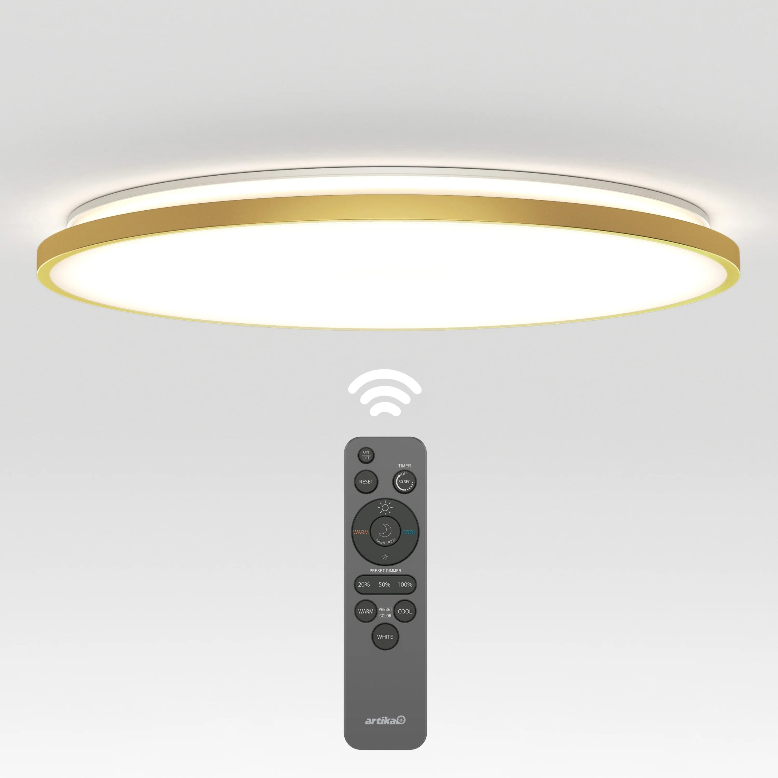 Artika Europa 21 in. (54 cm) Modern LED Flush Mount Ceiling Light - with remote - Image 42