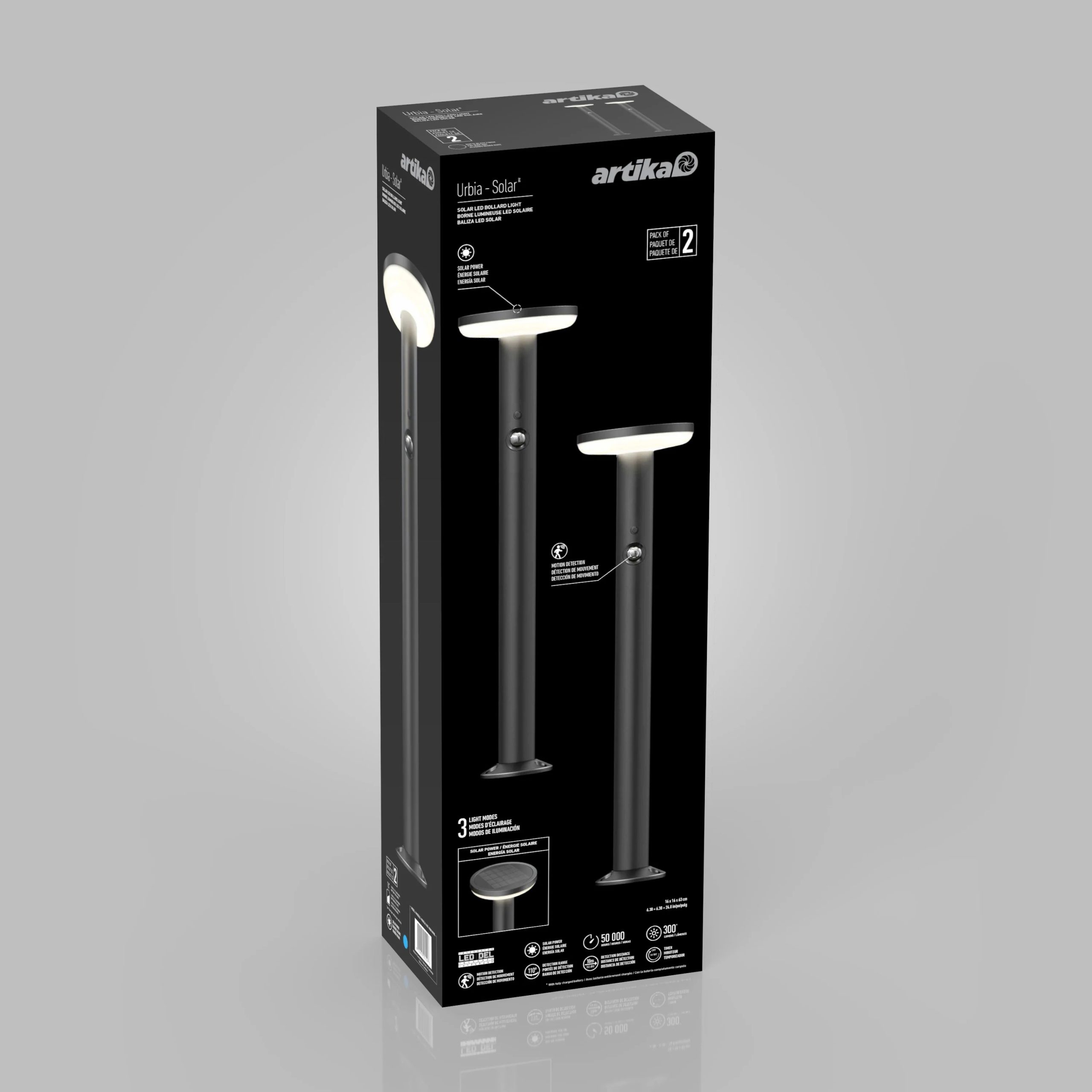 Artika Urbia Solar LED Bollard with Motion Sensor - Image 7