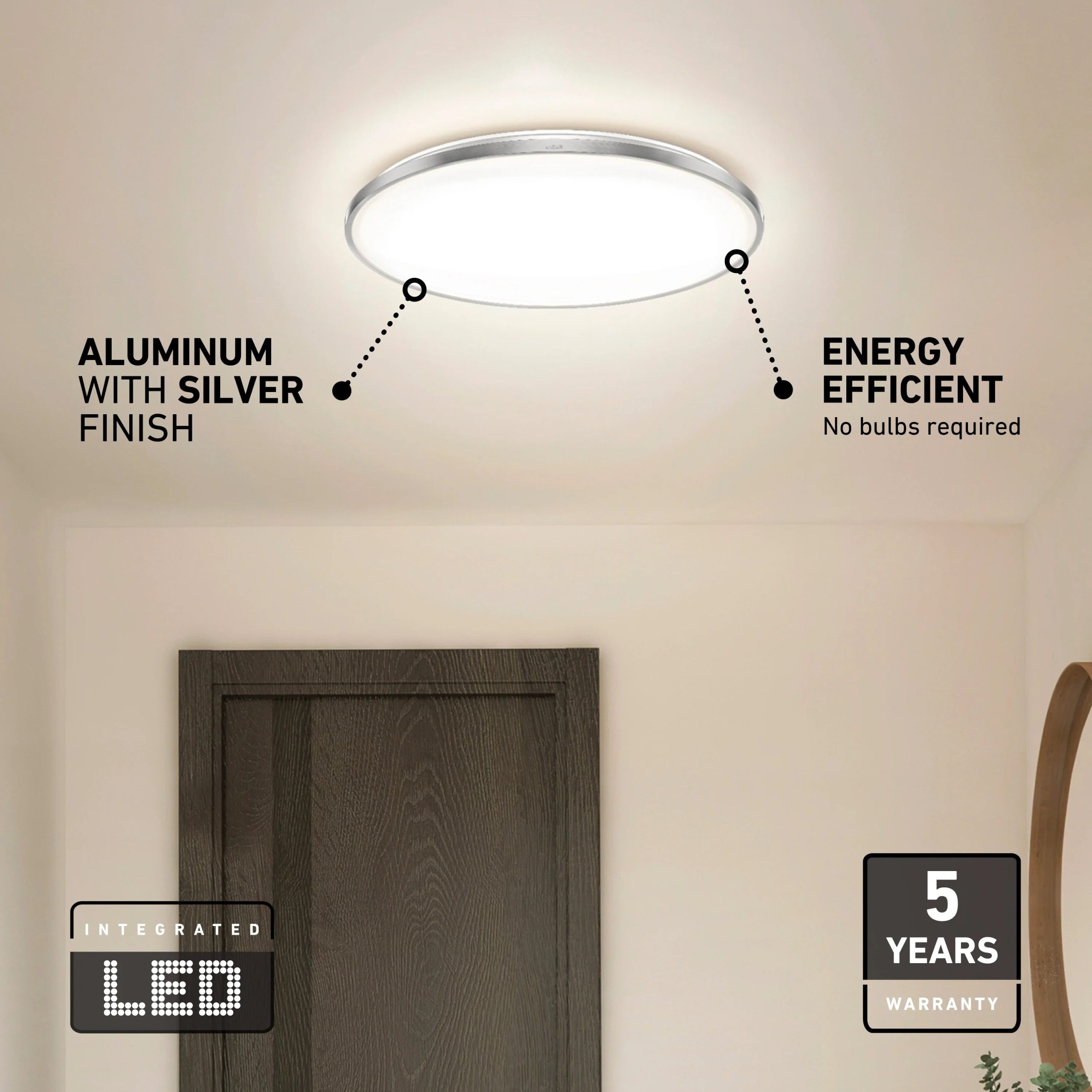 Artika Europa 21 in. (54 cm) Modern LED Flush Mount Ceiling Light - with remote - Image 24