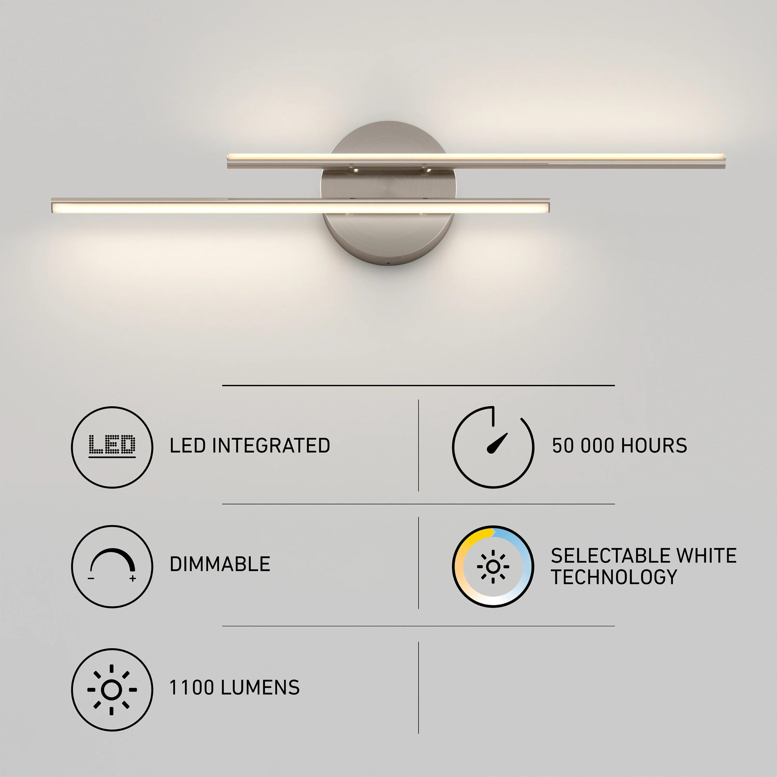 Artika Cisco 27-in (69 cm) Integrated LED 5-CCT Vanity Light Bar for Bathroom - Image 29