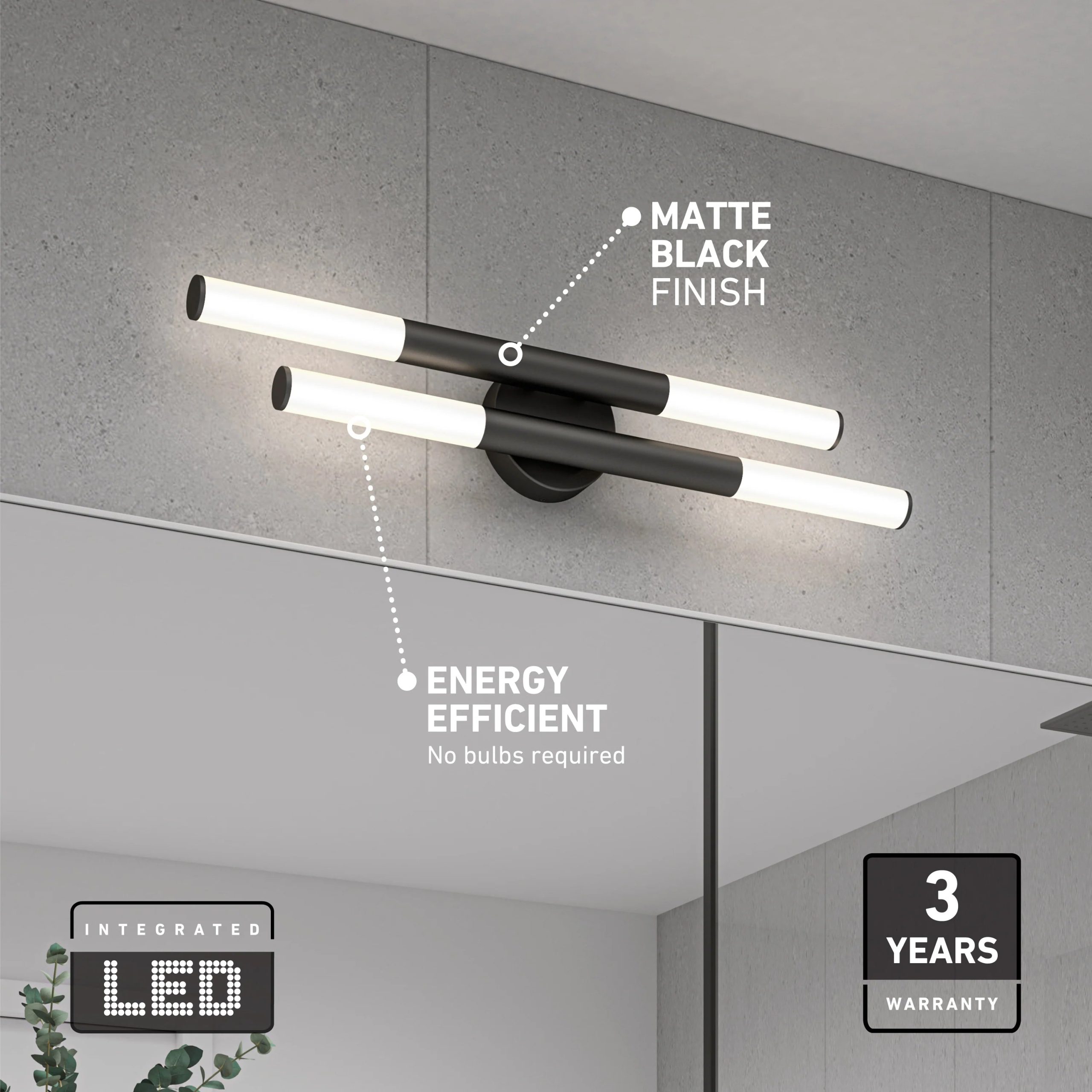 Artika Boro 27-in (69 cm) 2-Light Modern LED 5 CCT Vanity Light for Bathroom - Image 10