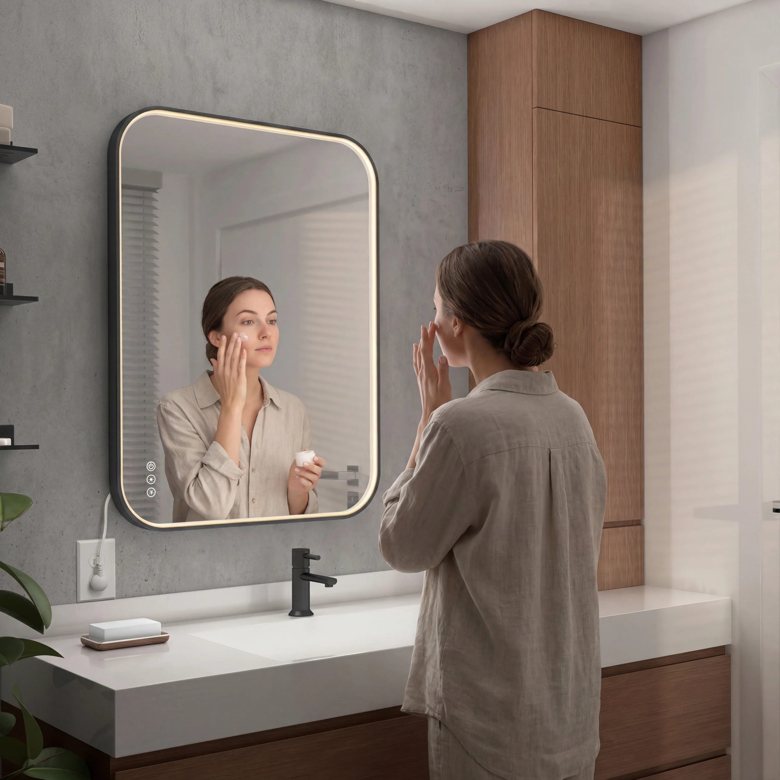 Artika Royce 24 in. x 32 in. (61 x 81 cm) Dimmable Anti-Fog LED Mirror - Image 22