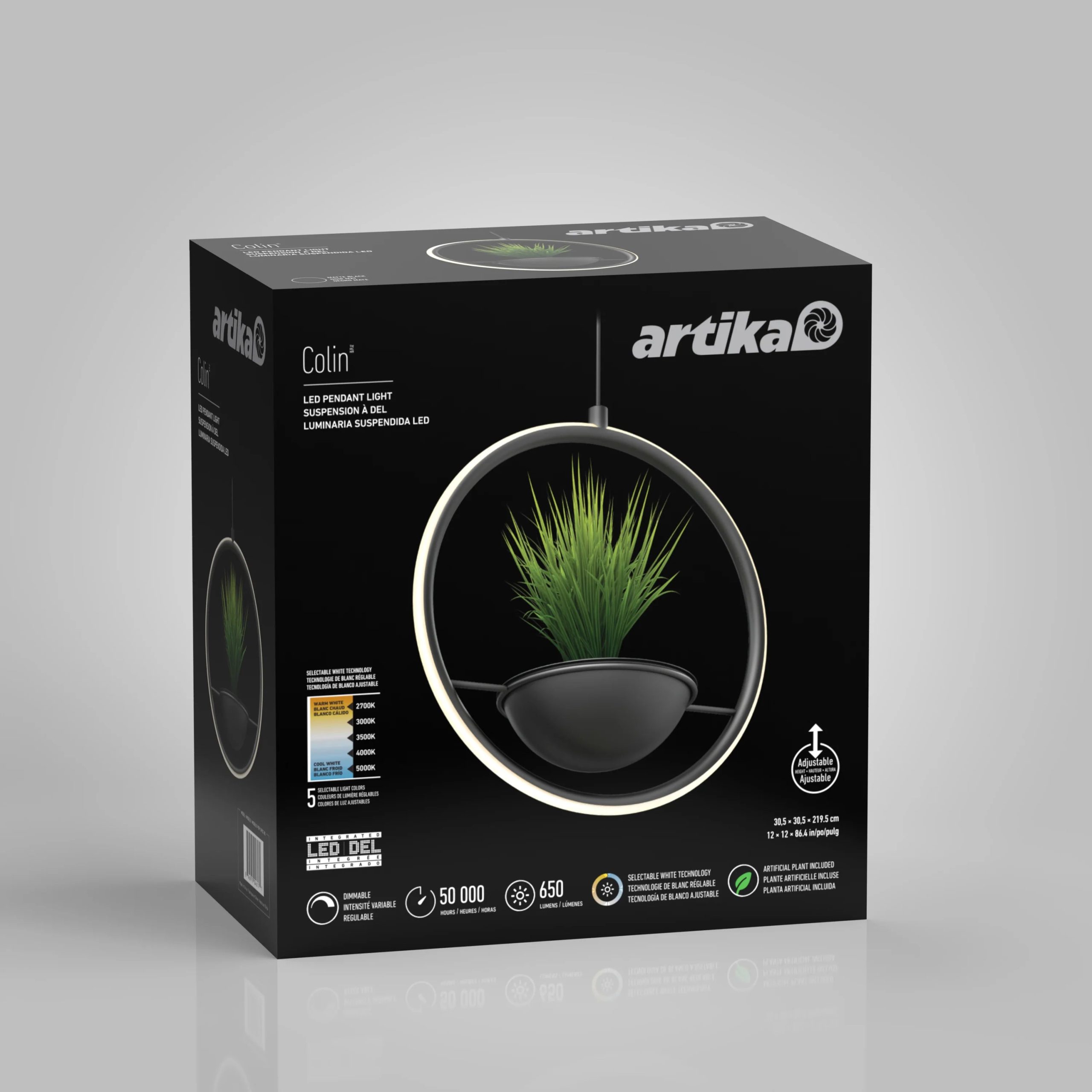 Artika Colin LED modern planter pendant light 5 CCT - Image 2