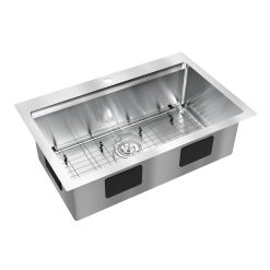 Artika Newport 33 in. single bowl stainless steel workstation sink