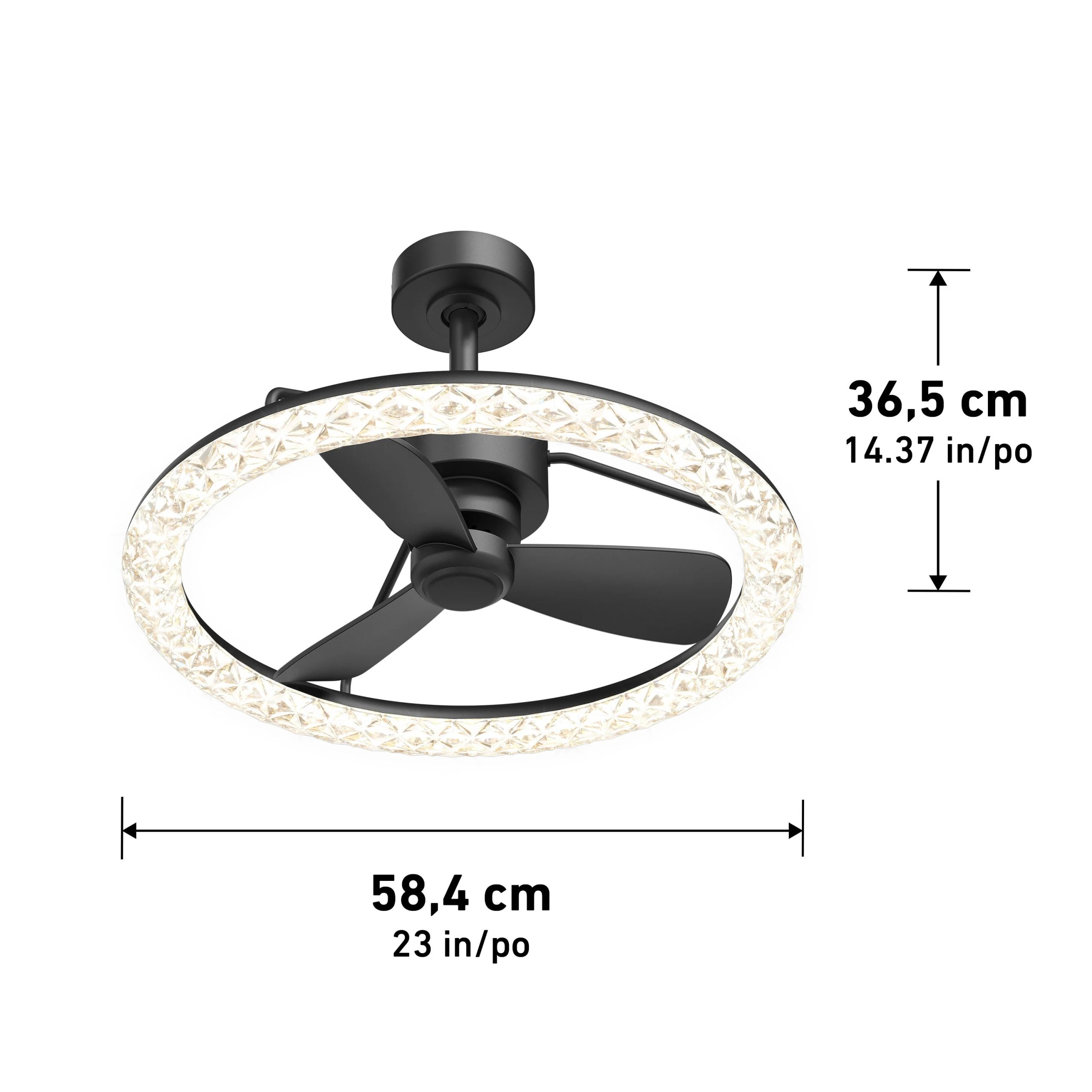 Artika Carat 23 in. (58 cm) LED modern fandelier ceiling fan with light - includes remote - Image 13