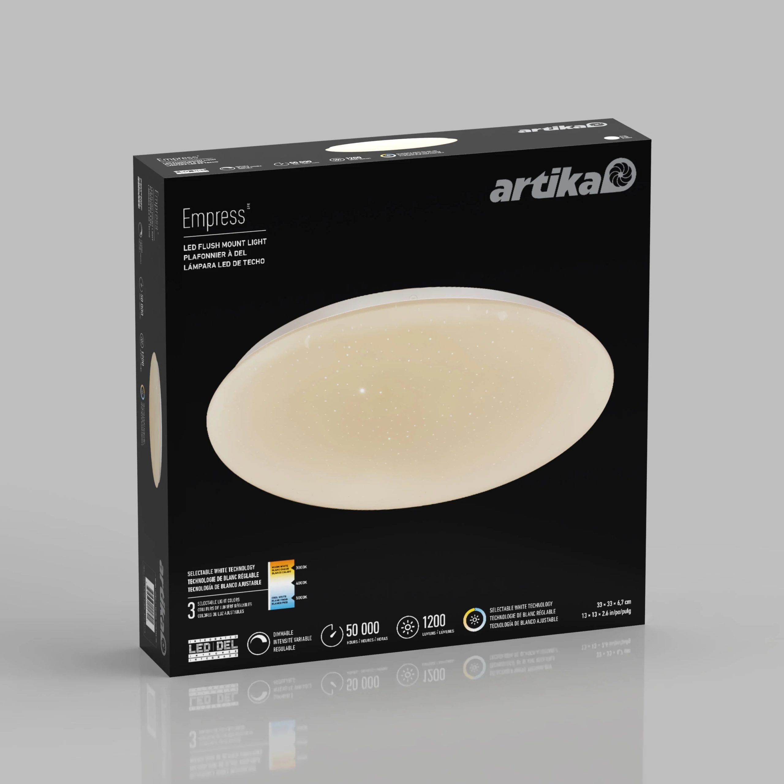 Artika Empress 13 in. (33 cm) Modern LED Flush Mount Ceiling Light 3 CCT - Image 11