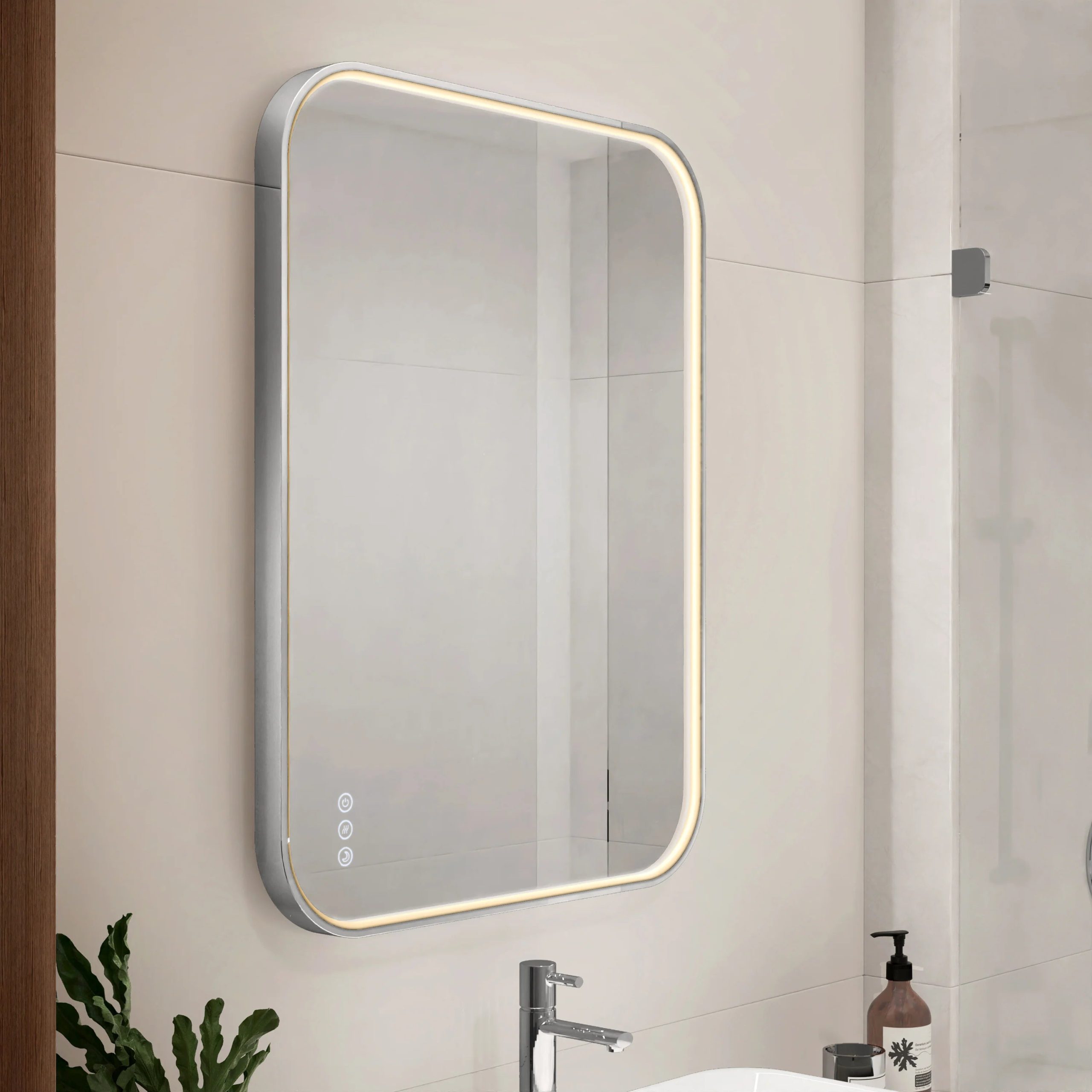 Artika Royce 24 in. x 32 in. (61 x 81 cm) Dimmable Anti-Fog LED Mirror - Image 60