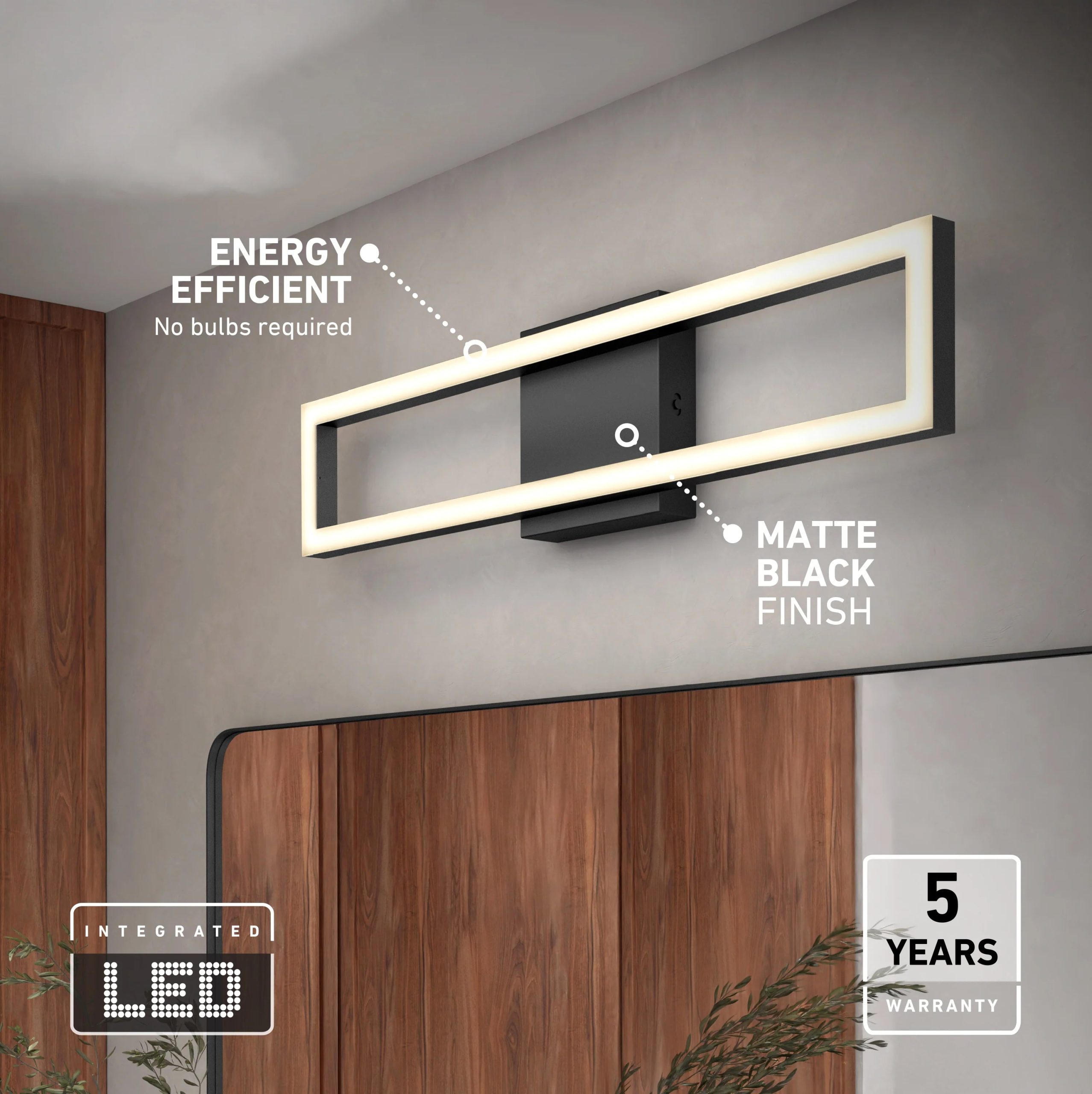 Artika Dover 27-in (69 cm) Integrated LED 5-CCT Vanity Light Bar for Bathroom - Image 26