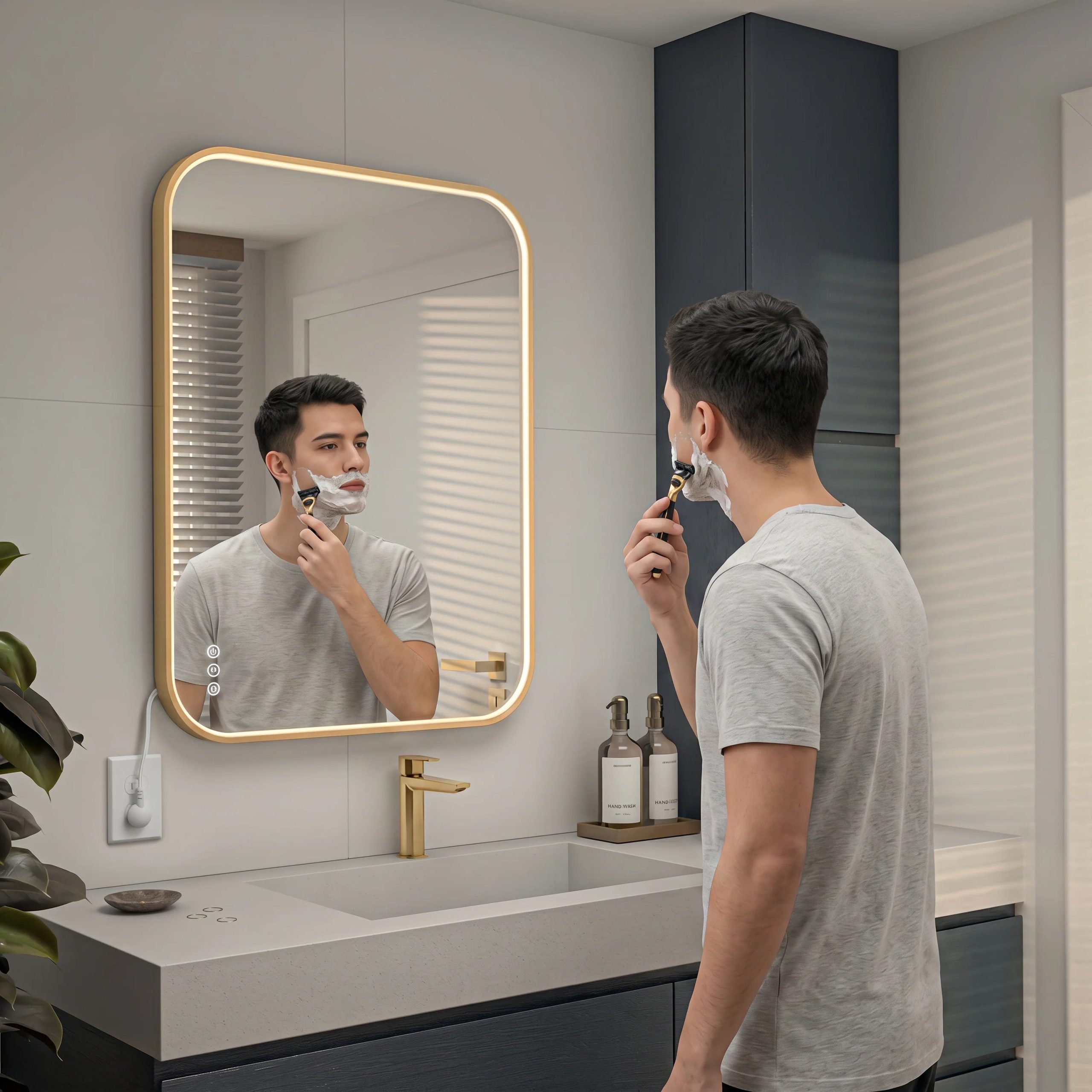 Artika Royce 24 in. x 32 in. (61 x 81 cm) Dimmable Anti-Fog LED Mirror - Image 4