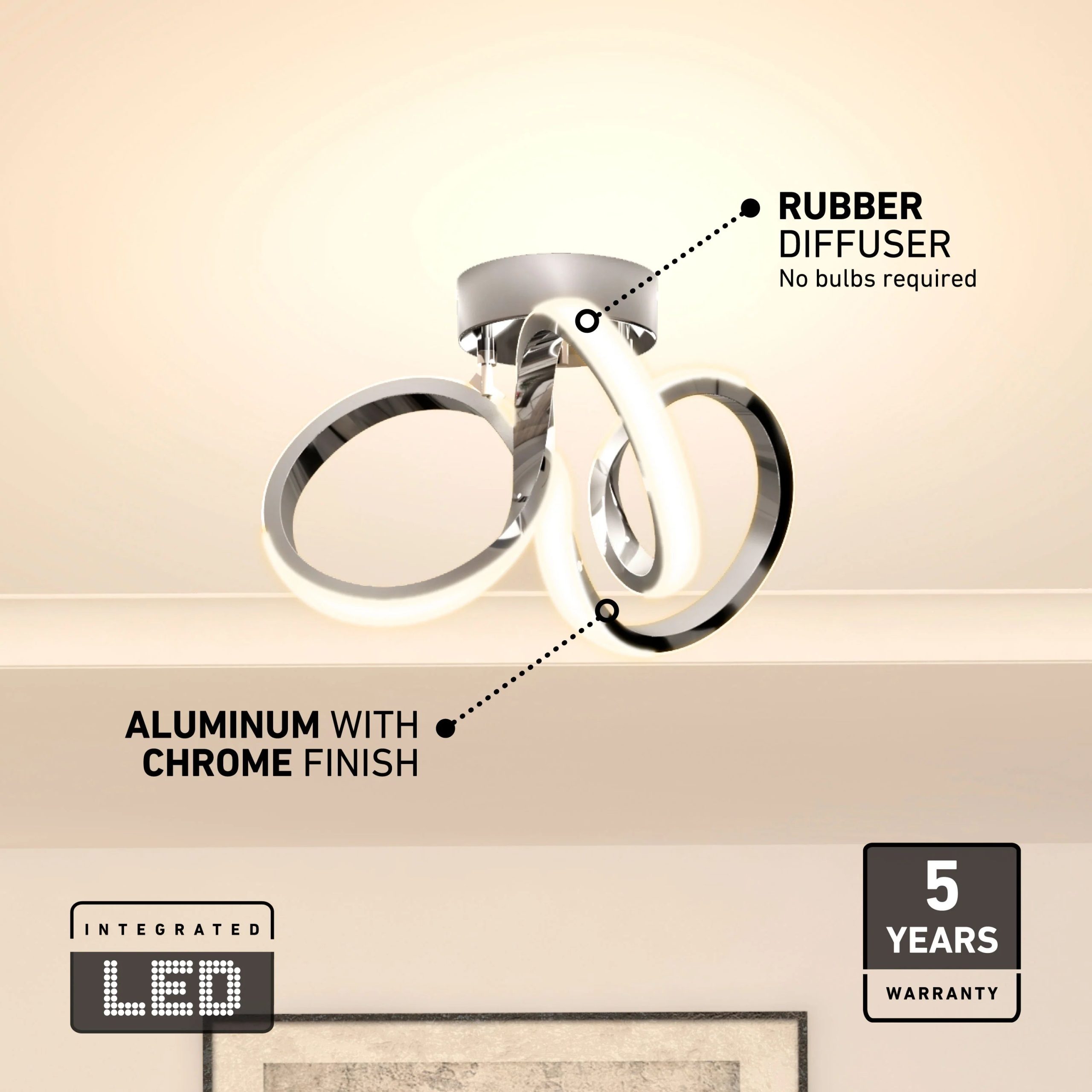 Artika Swirl 14 in. (35 cm) Modern LED Flush Mount Ceiling Light - Image 7