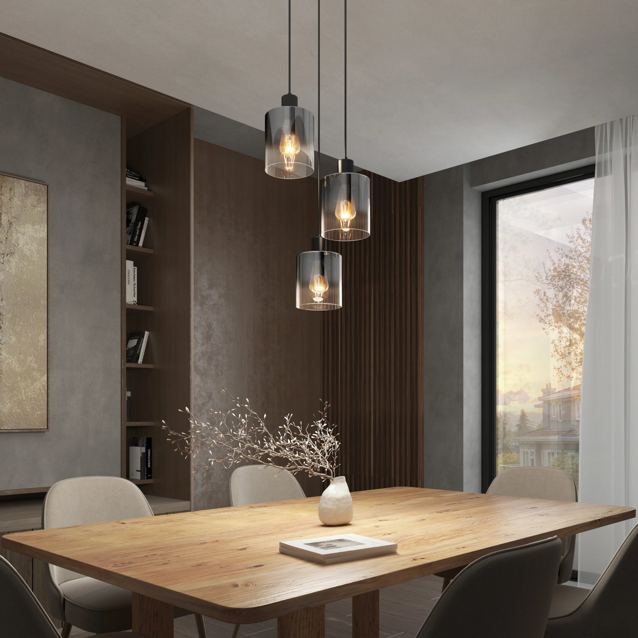 Artika Haze moderns 3-light pendant light glass - Image 8