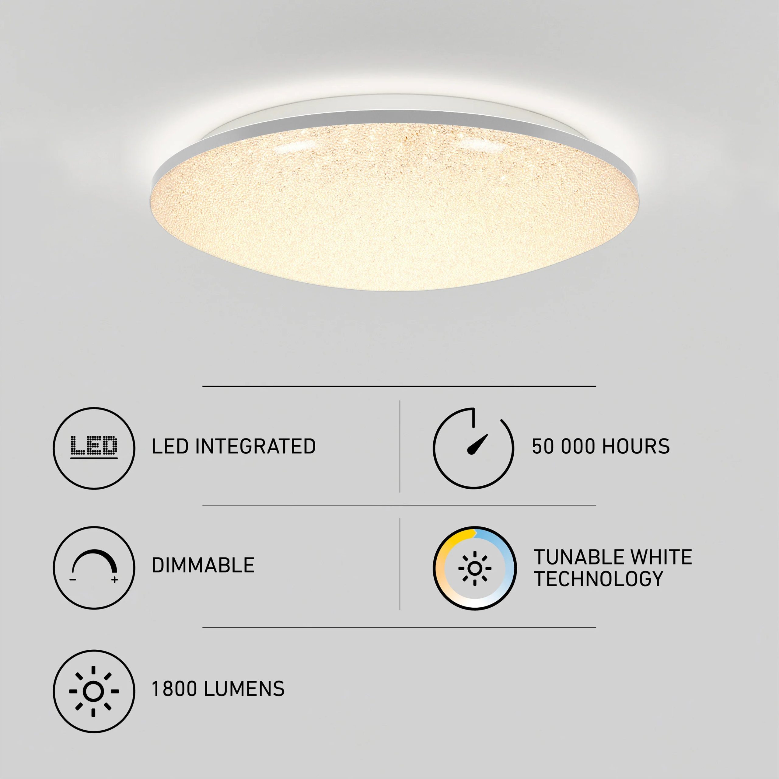 Artika Sparkle 18 in. (45 cm) Modern LED Flush Mount Ceiling Light - With Remote - Image 9