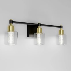 Artika Champagne Globe 24-in (61 cm) 3-Light Glam LED Vanity Light for Bathroom