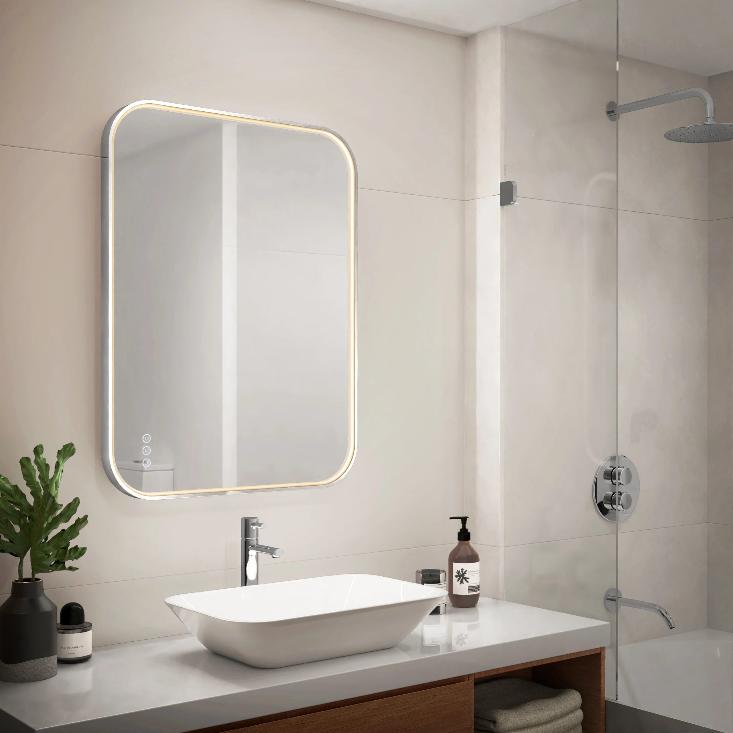 Artika Royce 24 in. x 32 in. (61 x 81 cm) Dimmable Anti-Fog LED Mirror - Image 44
