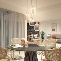 Alternative view of Artika Champagne Globe 4-light LED pendant