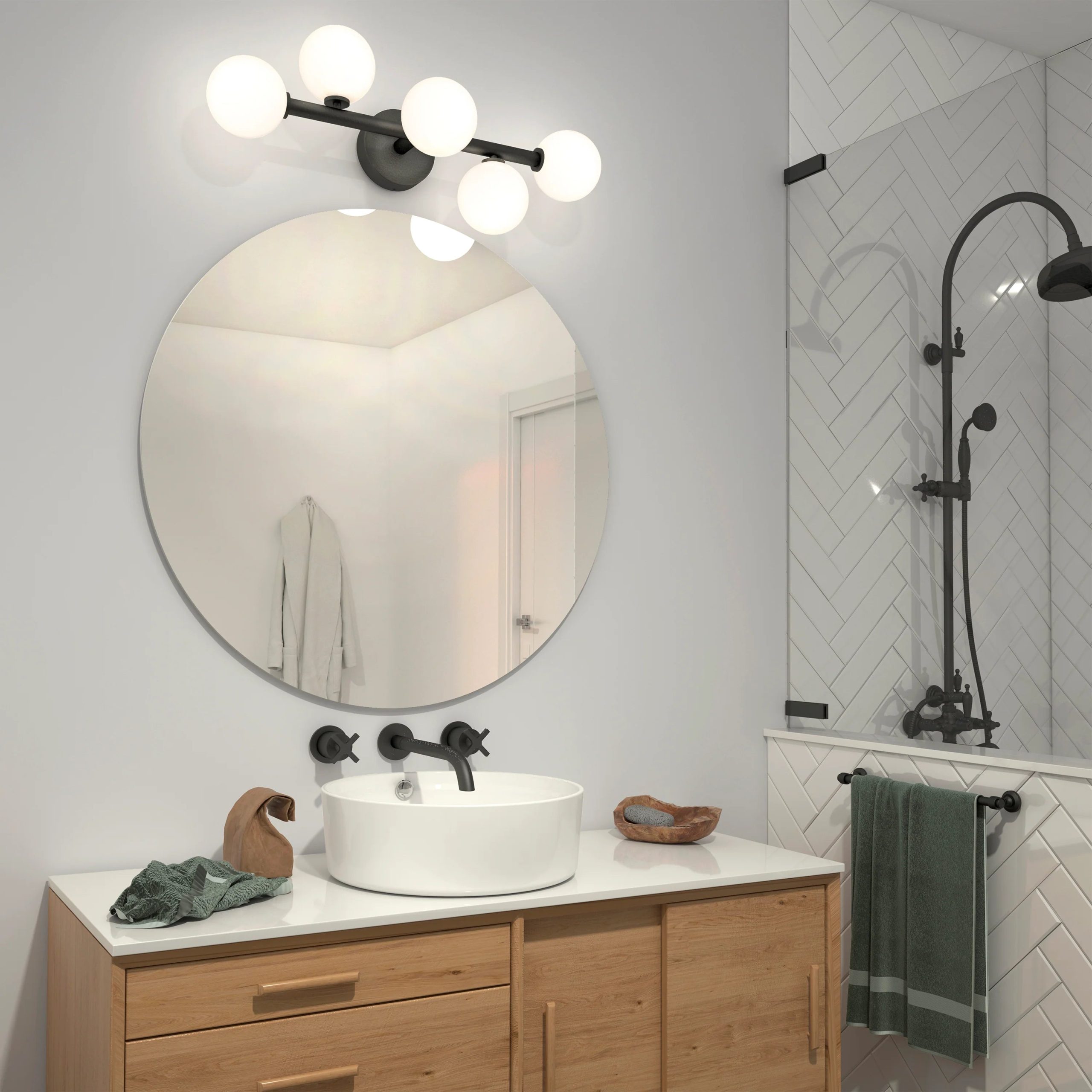 Artika Bloom 27-in (69 cm) 5-Light Modern LED Vanity Light for Bathroom - Image 13