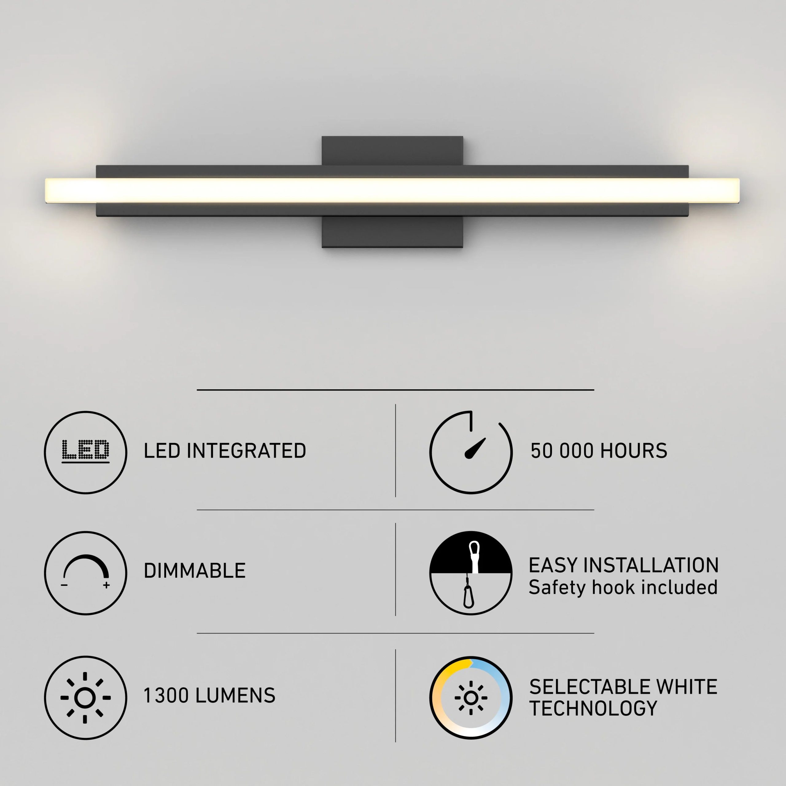 Artika Ophelia 27-in (69 cm) Integrated LED 5-CCT Vanity Light Bar for Bathroom - Image 7