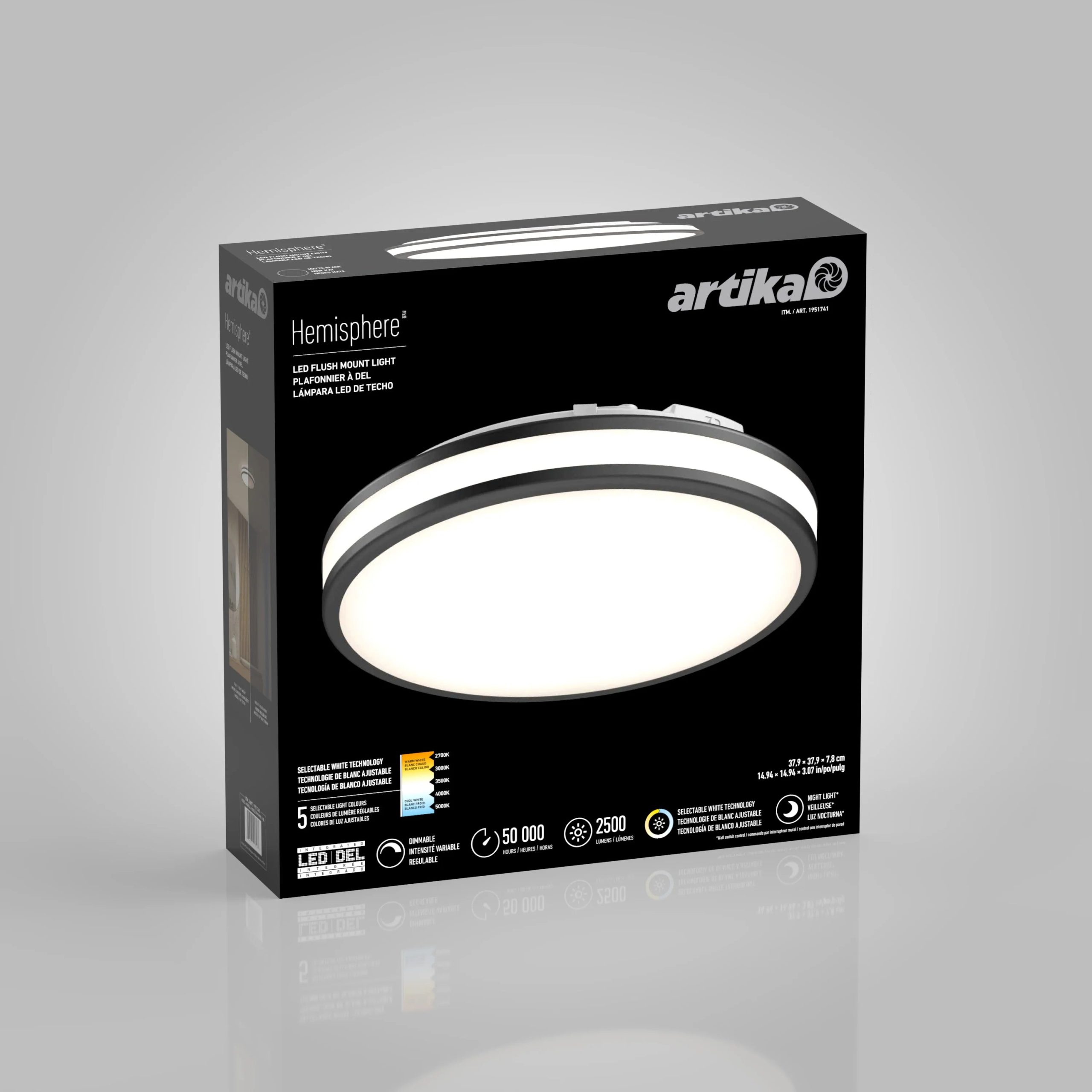 Artika Hemisphere 15 in. (38 cm) Modern LED Flush Mount Ceiling Light 5 CCT - Image 51