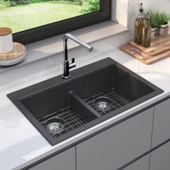 Alternative view of Artika Baycrest 33 in. (84 cm) Double Bowl Kitchen Sink Black