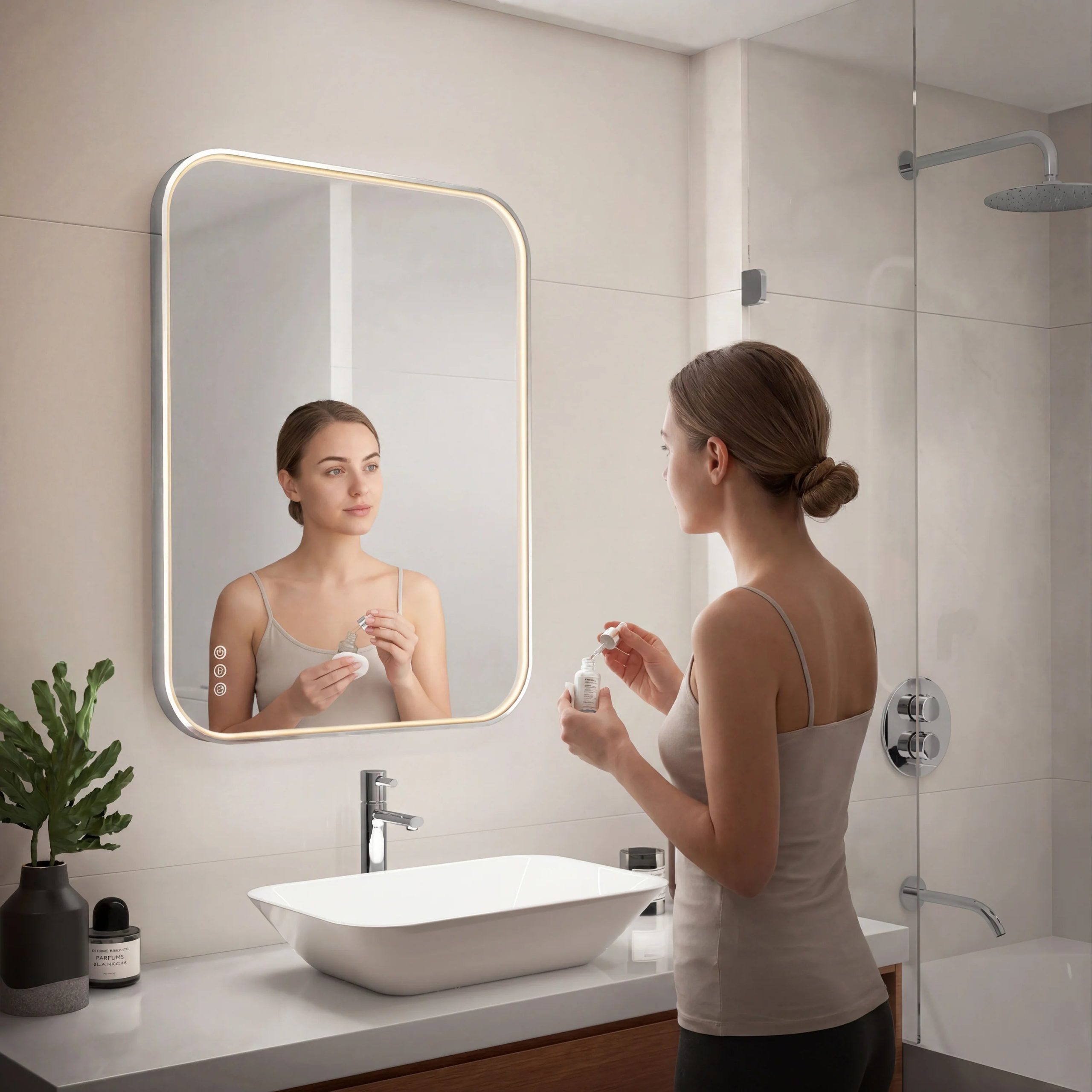 Artika Royce 24 in. x 32 in. (61 x 81 cm) Dimmable Anti-Fog LED Mirror - Image 43