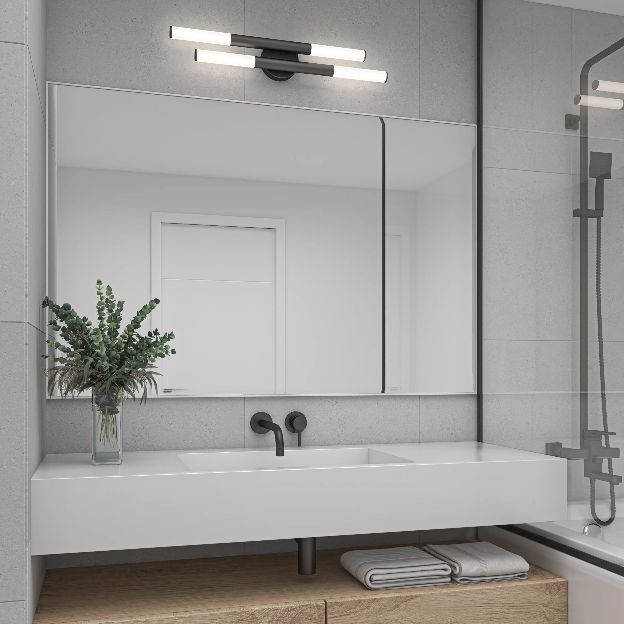 Artika Boro 27-in (69 cm) 2-Light Modern LED 5 CCT Vanity Light for Bathroom - Image 12