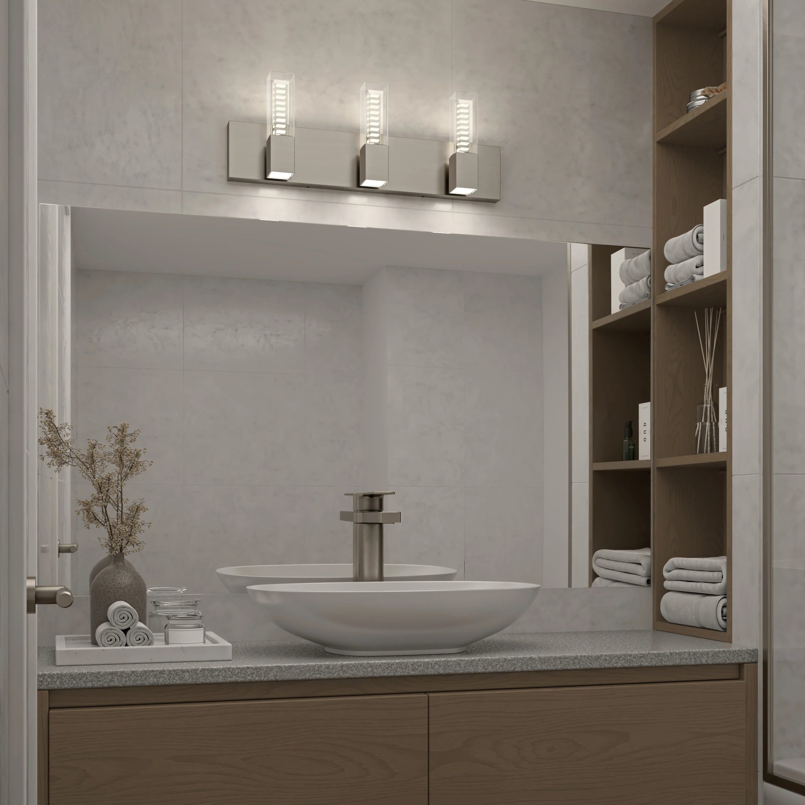 Artika Hologram 24-in (61 cm) 3-Light Modern LED 5-CCT Vanity Light for Bathroom - Image 30