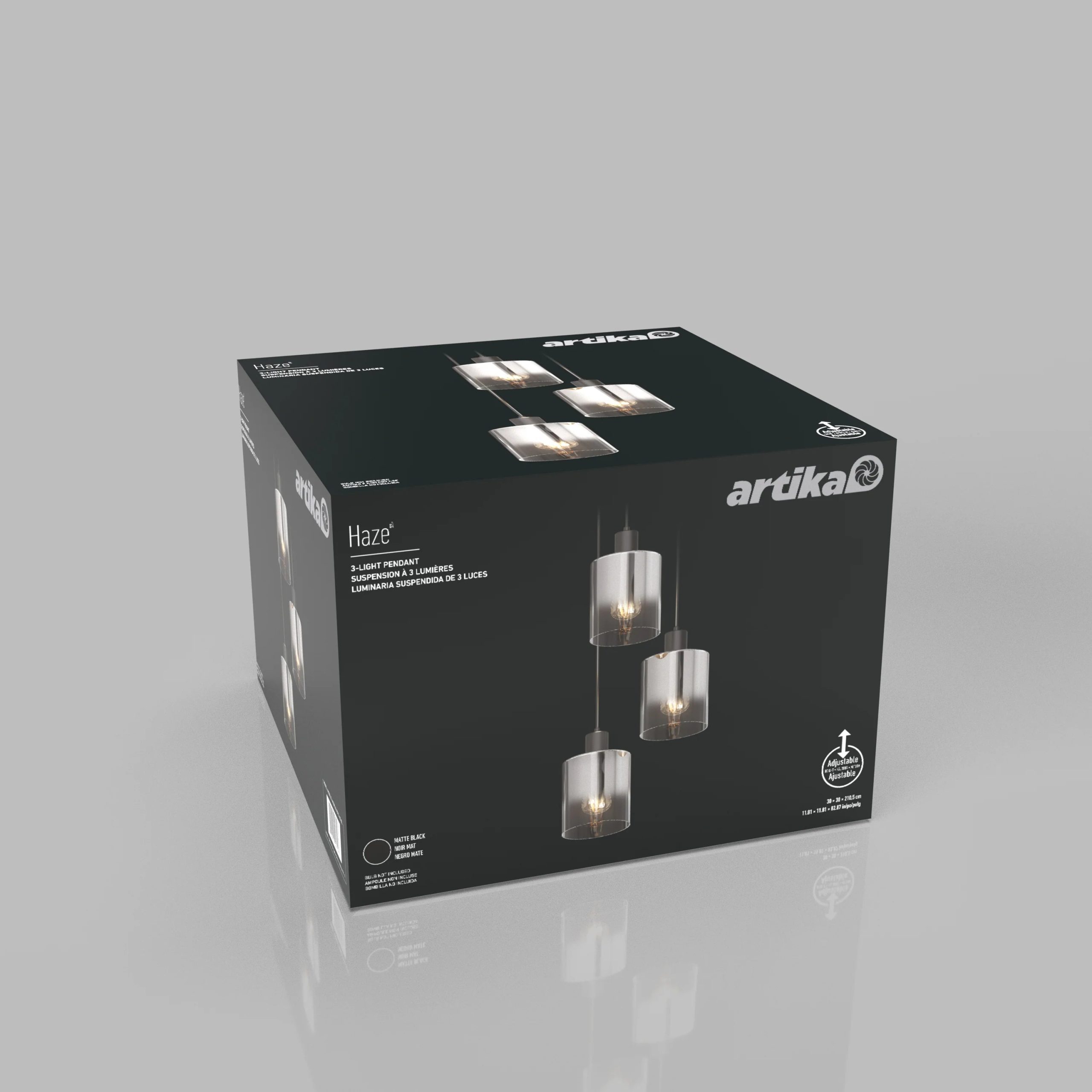 Artika Haze moderns 3-light pendant light glass - Image 11