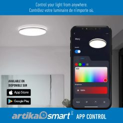 Alternative view of Artika Macy 15 in. (38 cm) Modern LED Flush Mount Ceiling Light RGB