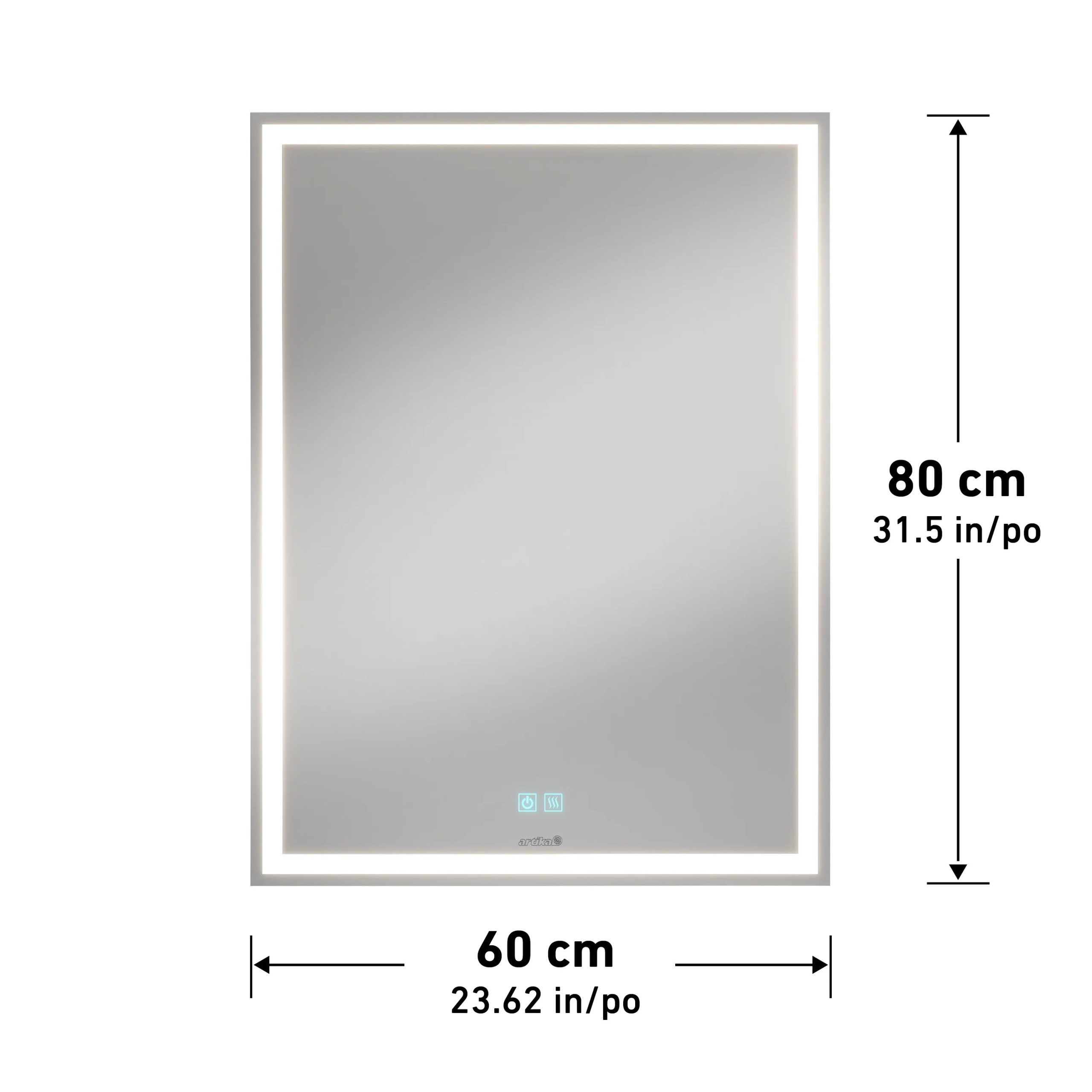 Artika Aurea 24 in. x 31 in. (61 x 79 cm) Anti-Fog LED Bathroom Mirror - Image 9