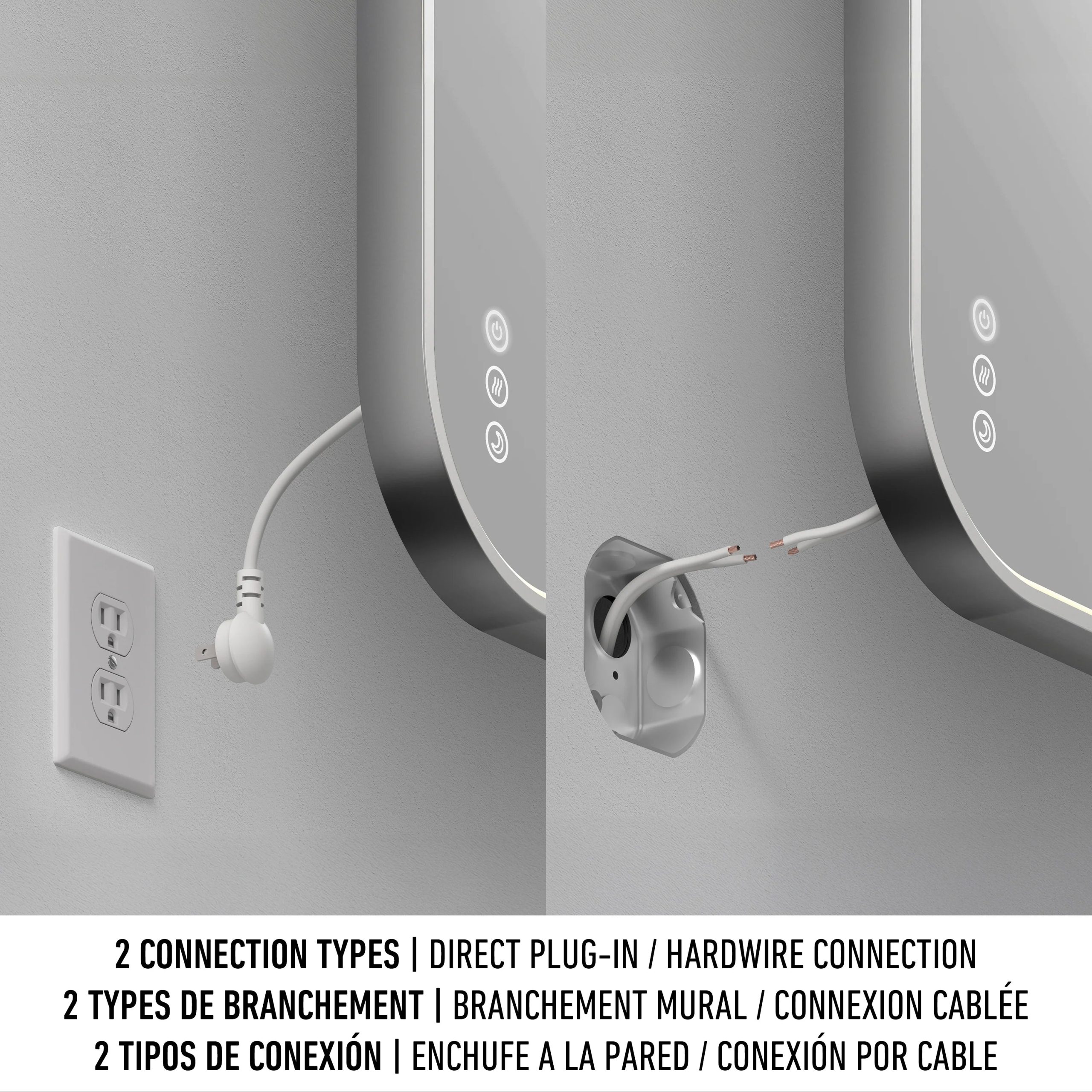 Artika Royce 24 in. x 32 in. (61 x 81 cm) Dimmable Anti-Fog LED Mirror - Image 50