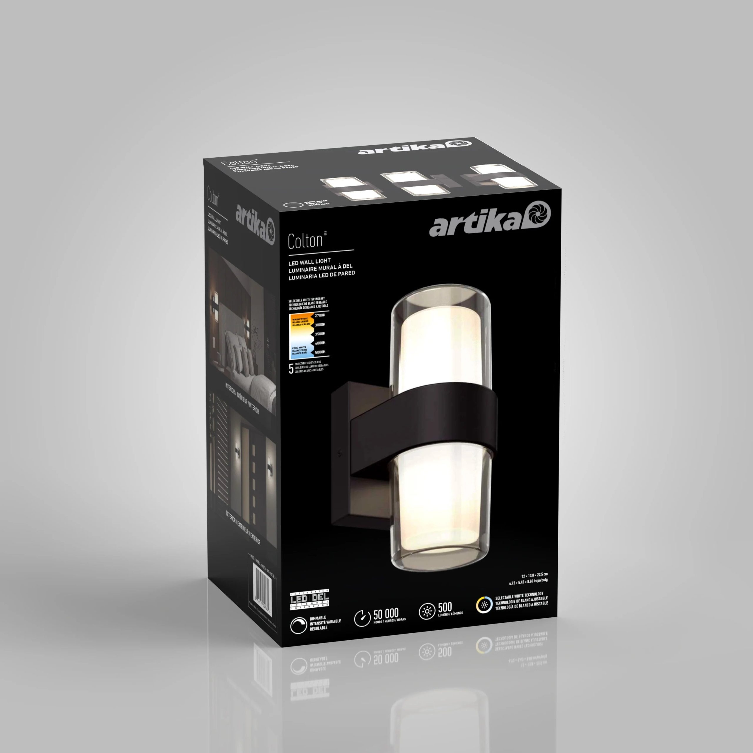 Artika Colton modern LED indoor-outdoor wall light 5 CCT - Image 11