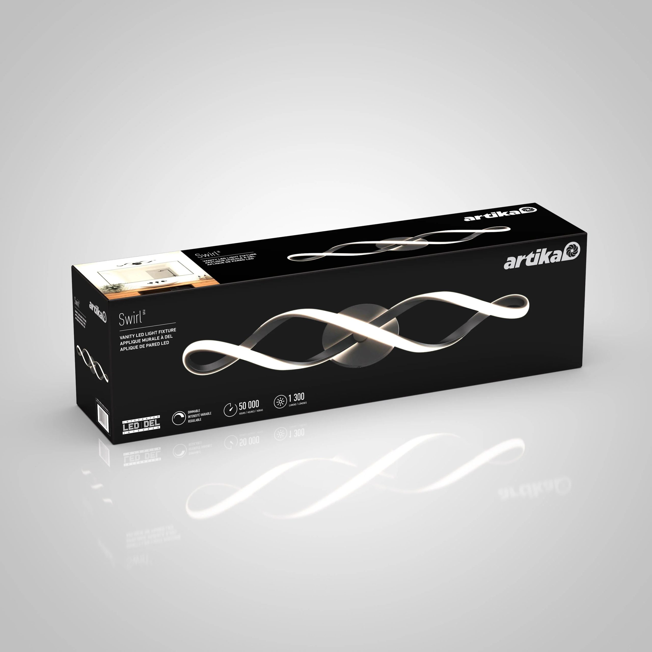 Artika Swirl 27-in (68 cm) 3-Light Modern LED Vanity Light for Bathroom - Image 19