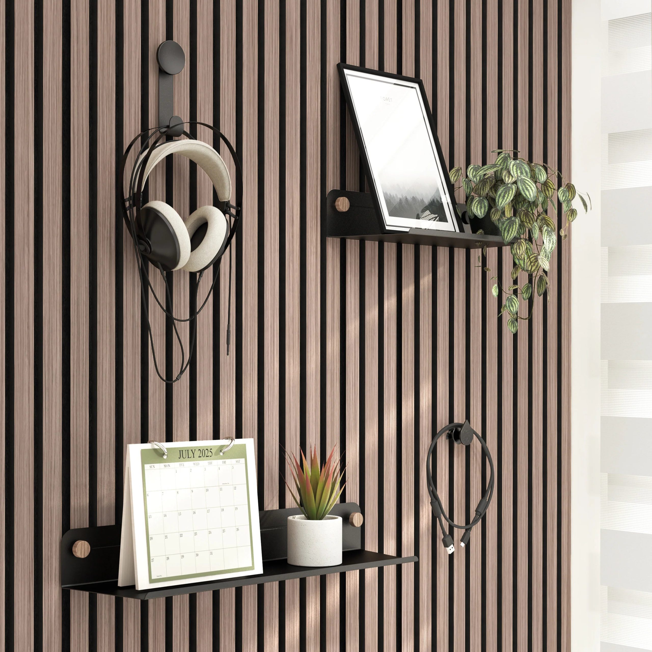 Artika Sonokit set of shelves and hooks for Sonolok and Sonofold wall panels - Image 3