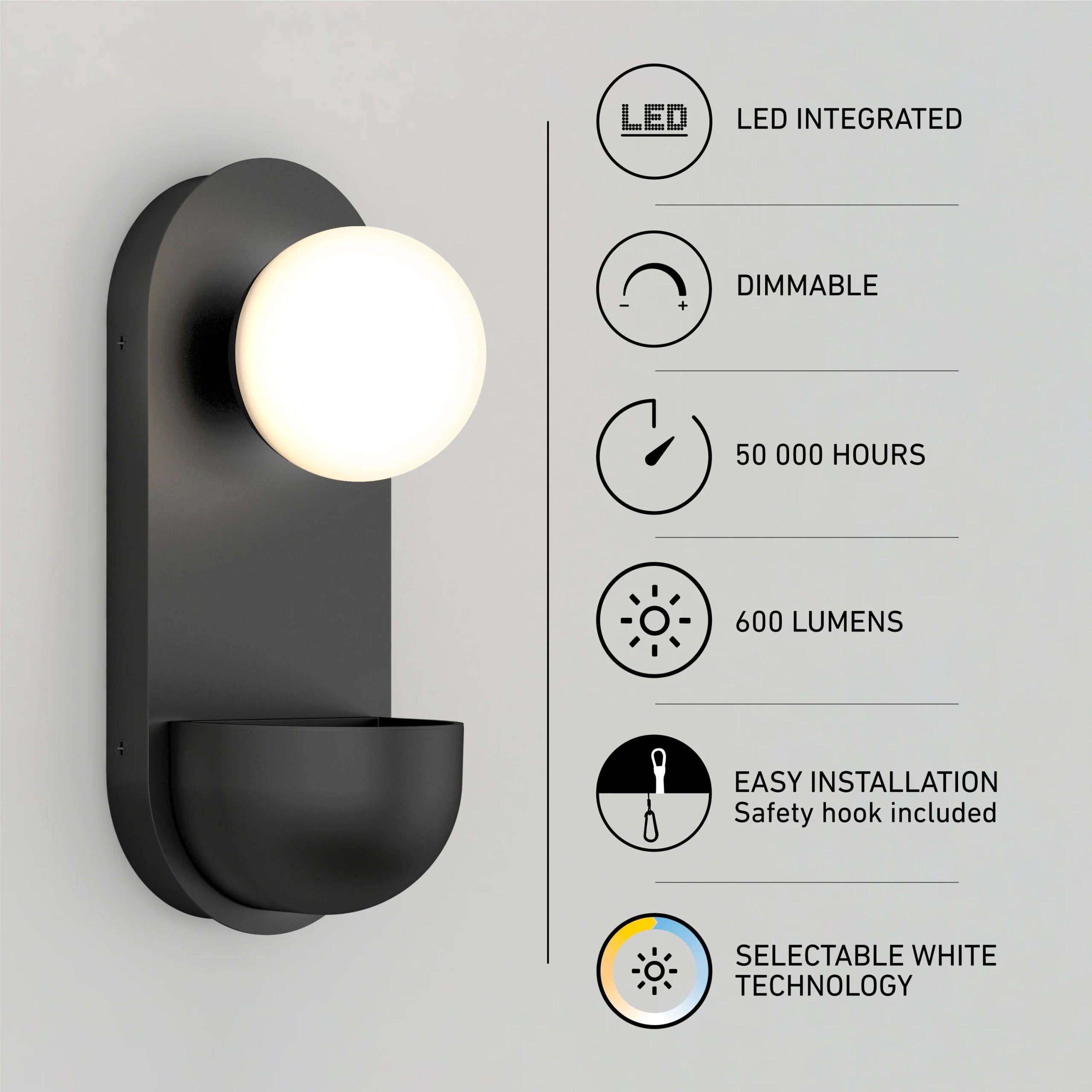 Artika Bloomfield LED modern mid-century wall sconce 5 CCT - Image 10