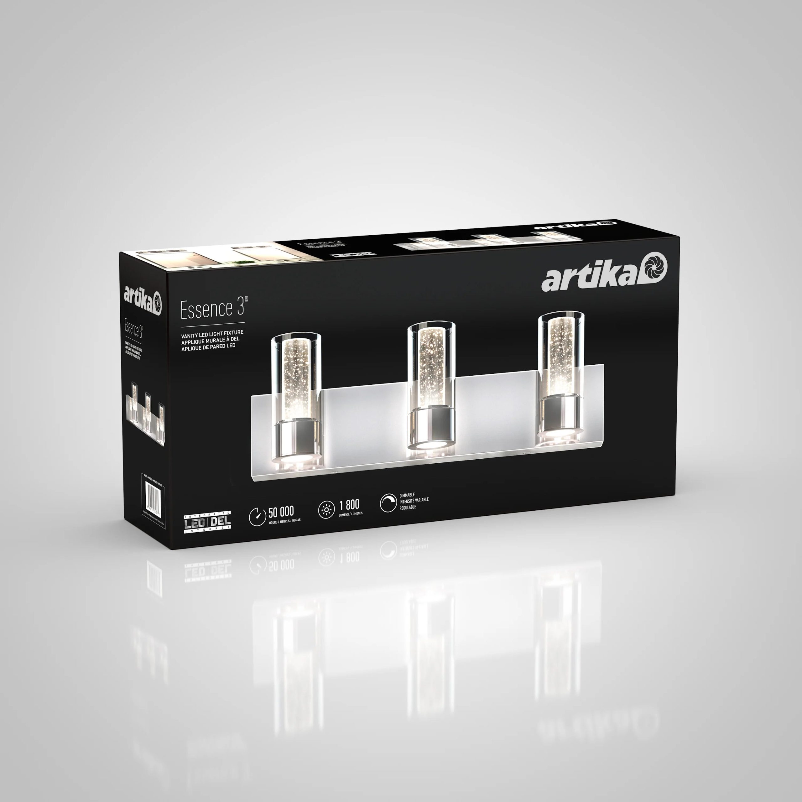 Artika Essence 21-in (53 cm) 3-Light Modern LED Vanity Light for Bathroom - Image 7