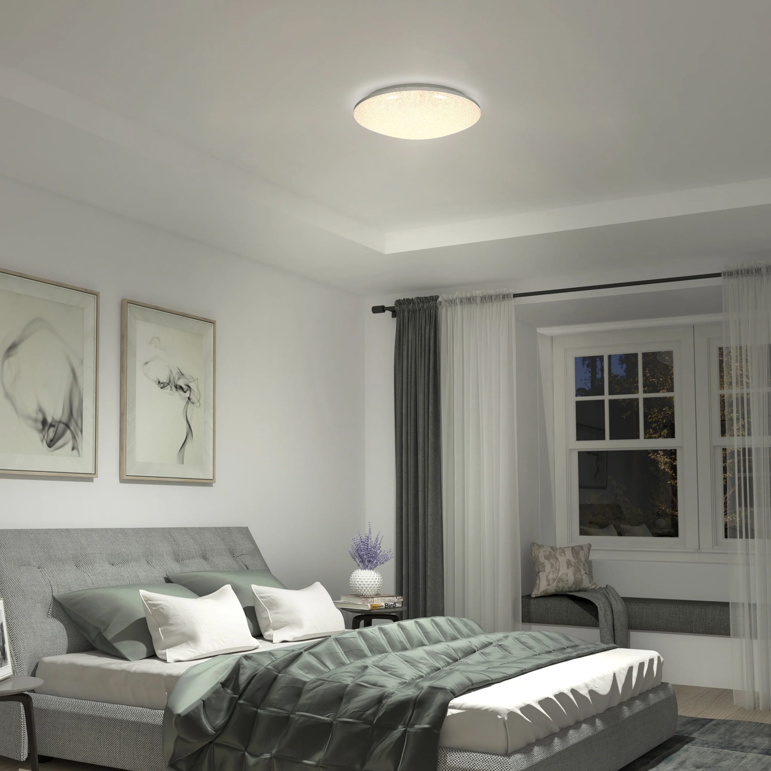 Artika Sparkle 18 in. (45 cm) Modern LED Flush Mount Ceiling Light - With Remote - Image 2