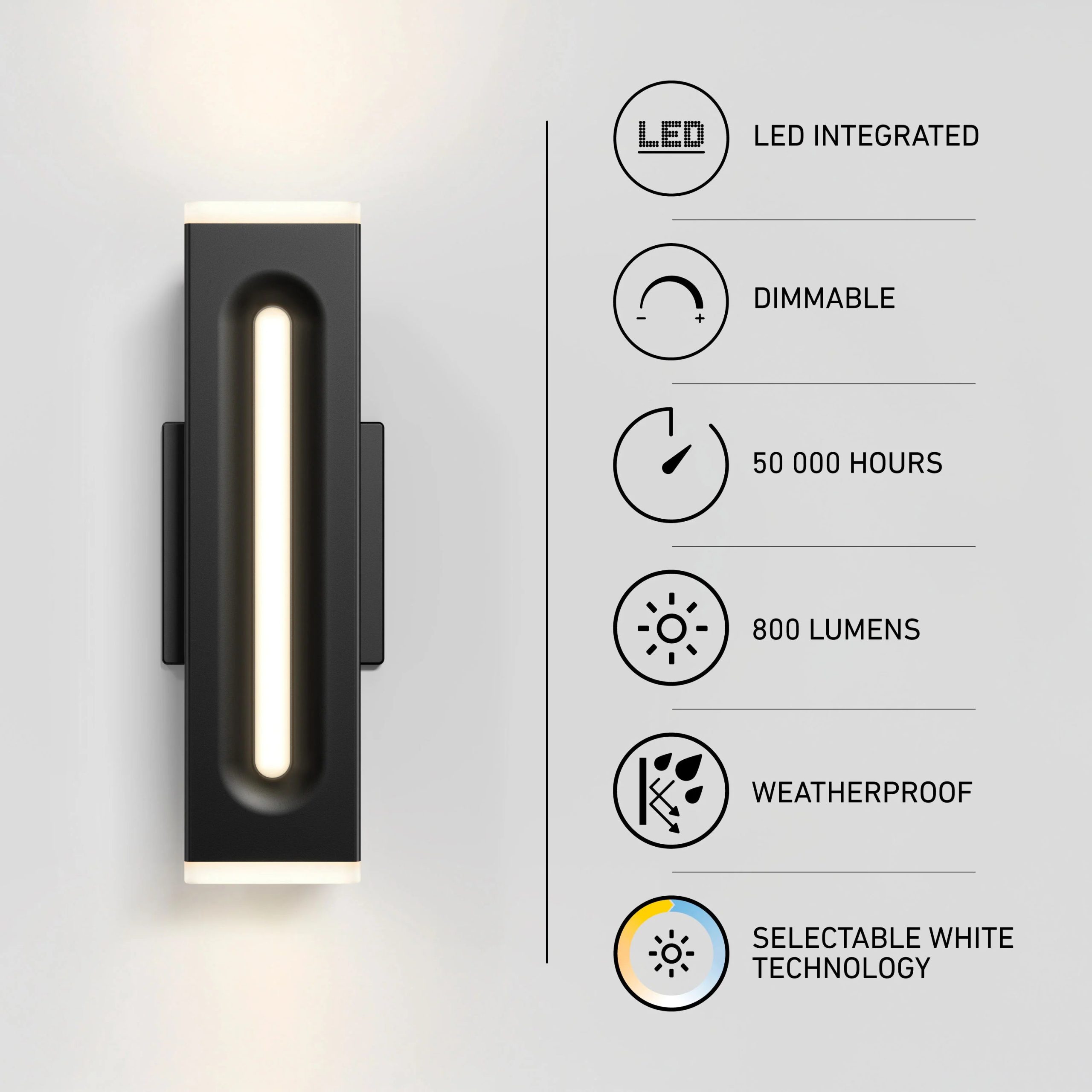 Artika Linea Square LED indoor-outdoor wall light 3 CCT - Image 4